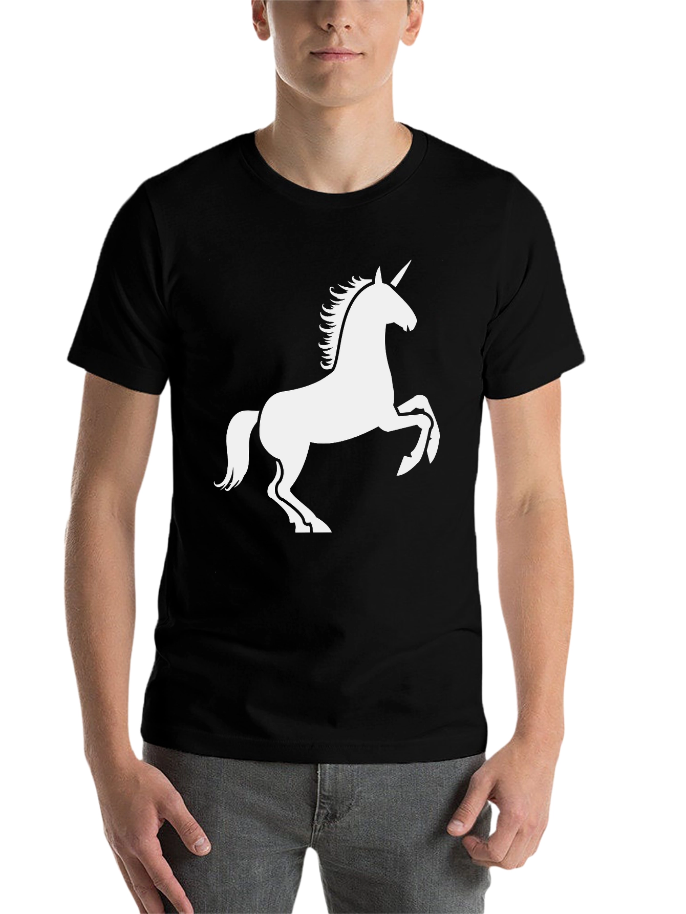 Black Unicorn Graphic T-Shirt - Black Cotton Tee view 7