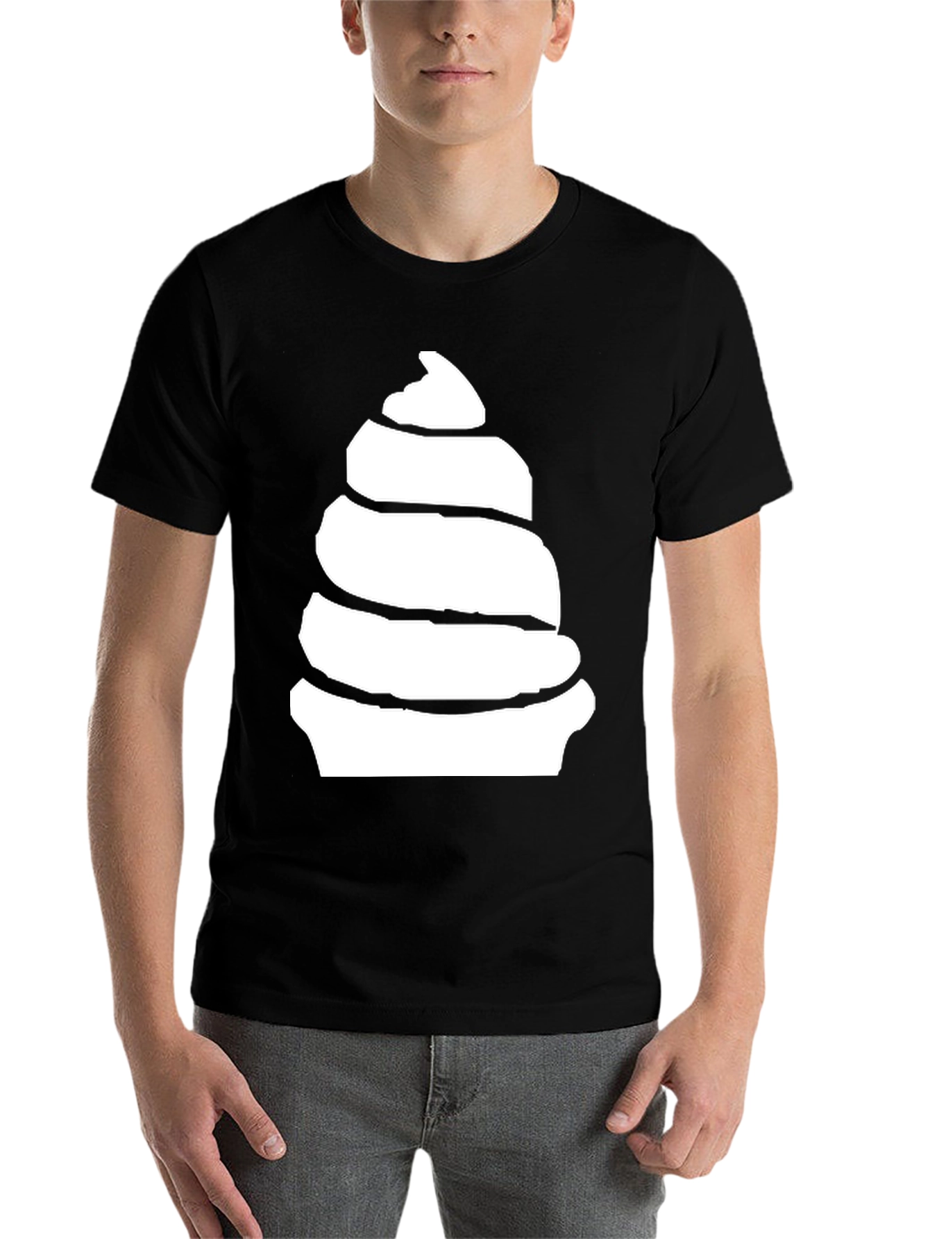 Black Swirl Ice Cream Graphic Tee - Soft Cotton Blend view 7