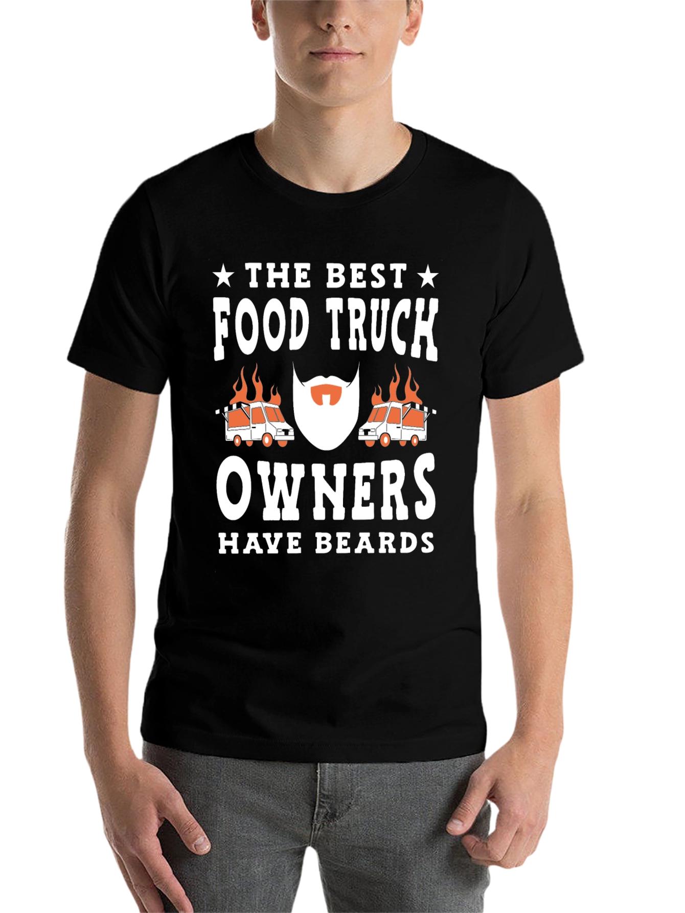 Black Food Truck Owner Beard Graphic T-Shirt view 7