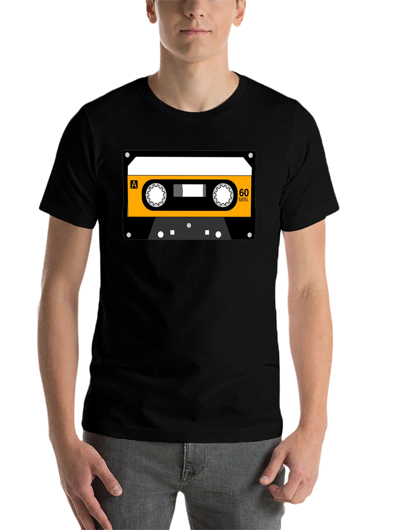 Black Retro Cassette Tape Graphic T-Shirt view 7