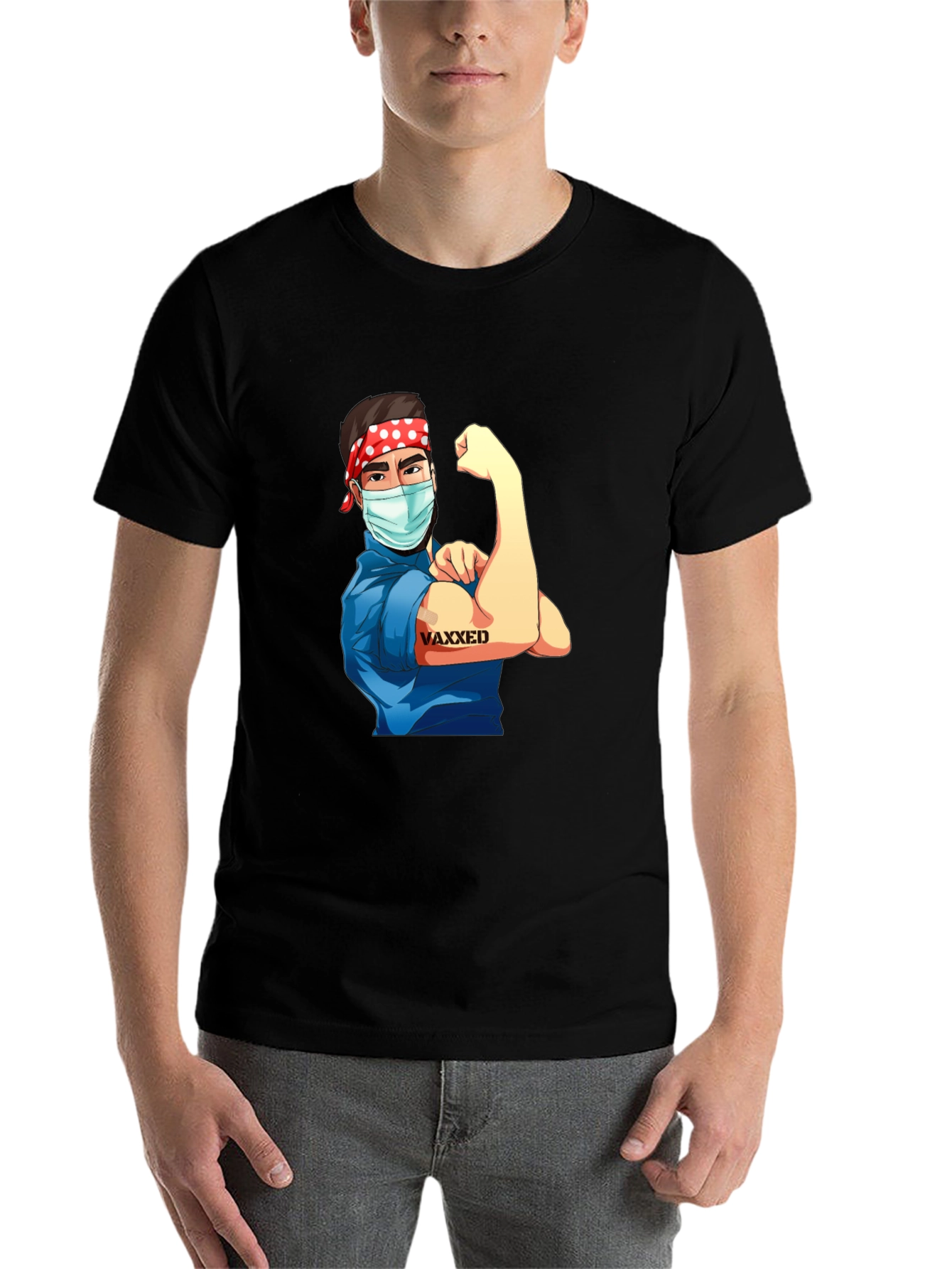 Black Vaxxed Rosie the Riveter T-Shirt view 7