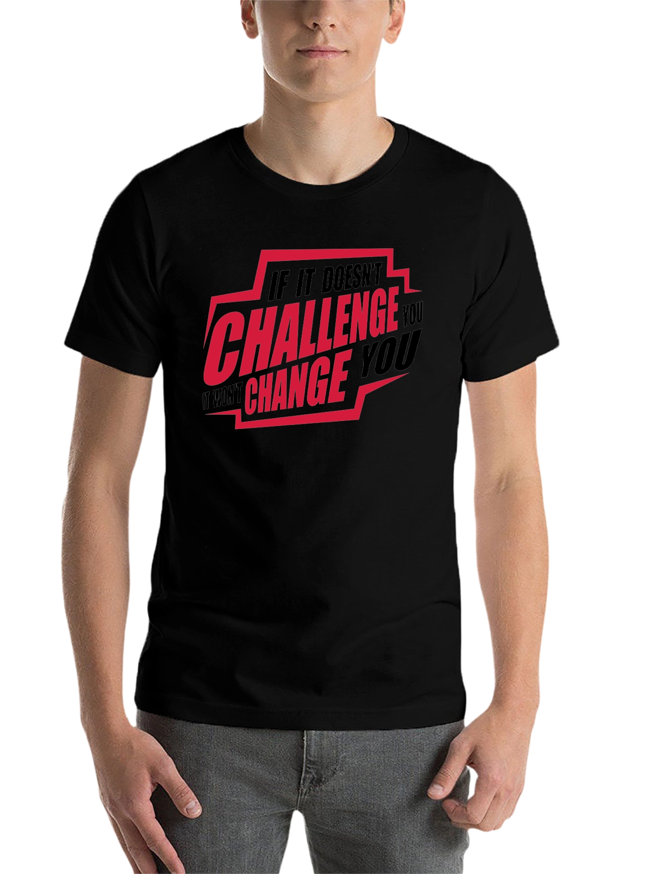 Black Challenge You Graphic T-Shirt view 7