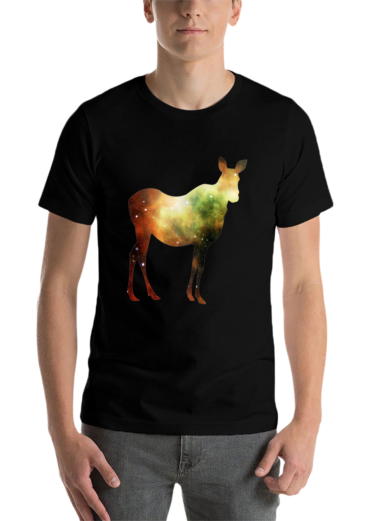 Black Galaxy Deer Graphic T-Shirt - Stylish & Unique view 7