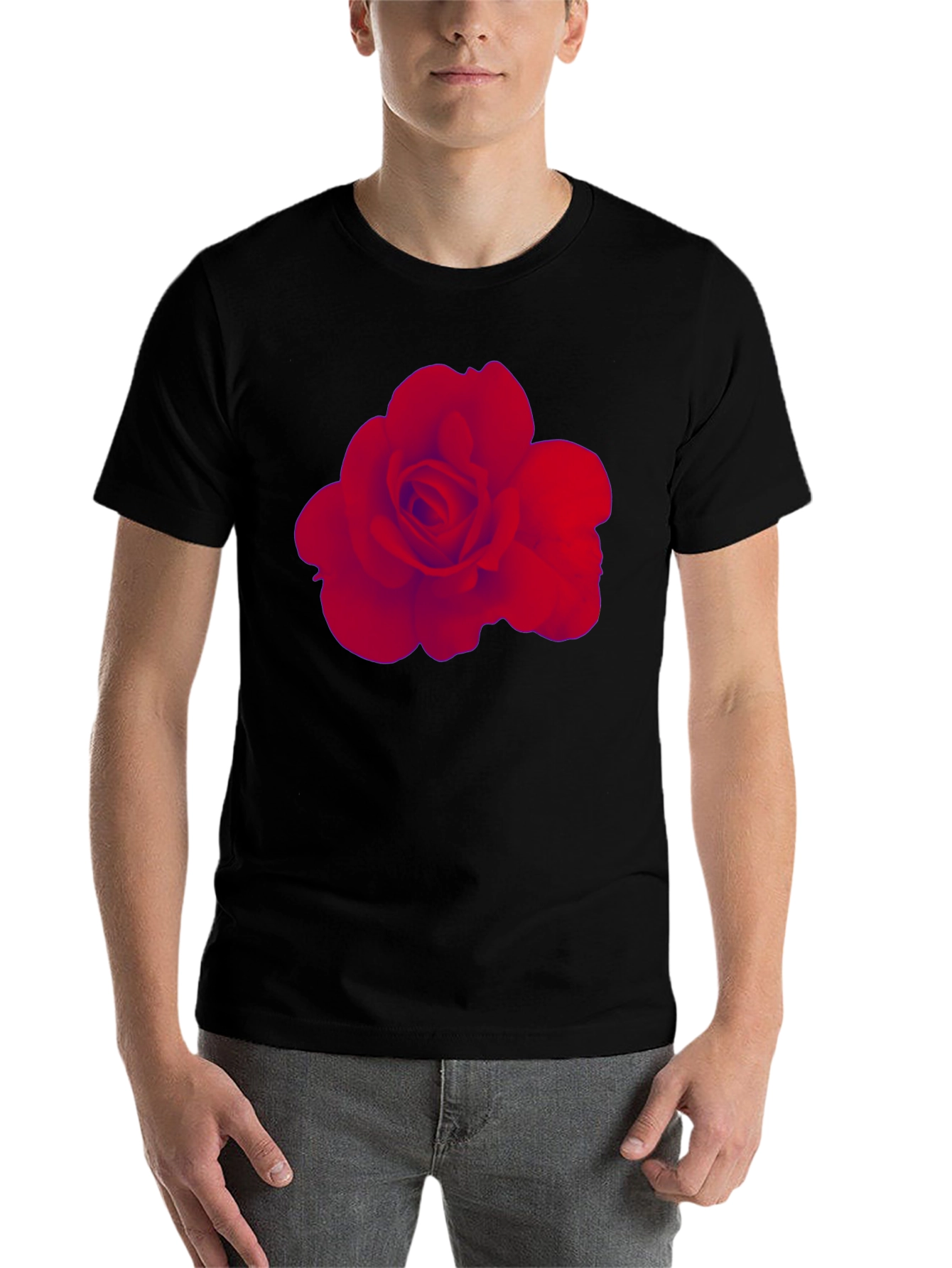 Black Rose Graphic Tee - Stylish Black Cotton T-Shirt view 7