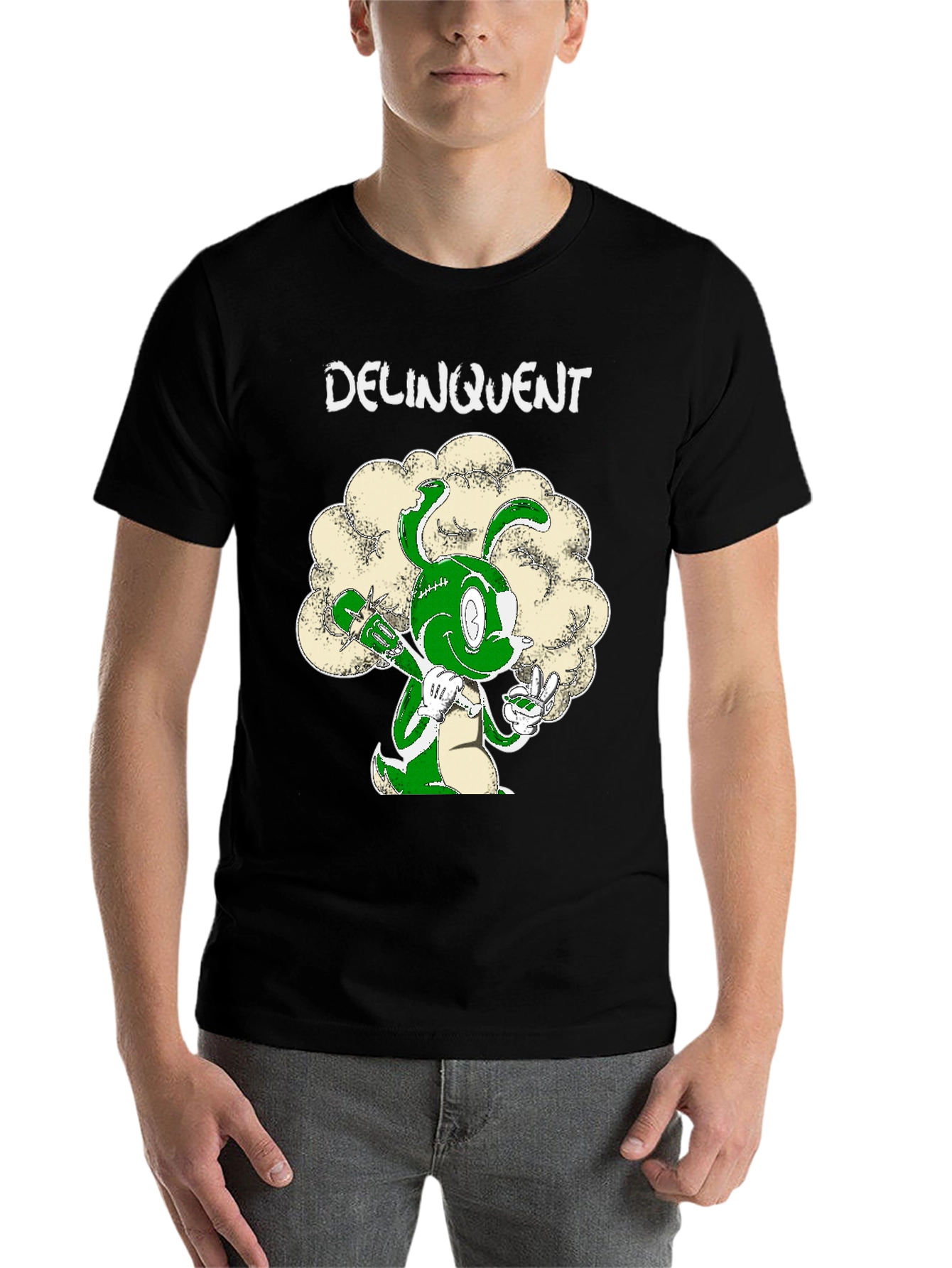 Black Delinquent Bunny T-Shirt - Graphic Tee view 7