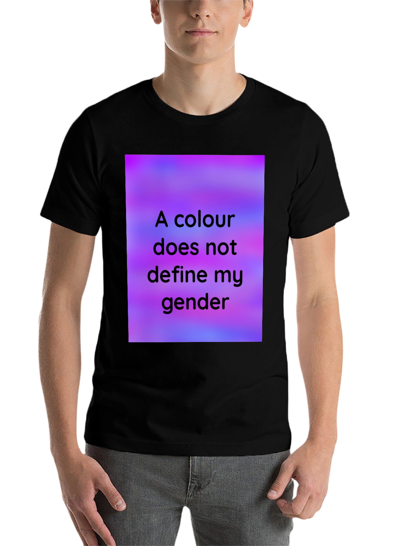 Black Colour Doesn't Define Gender Black T-Shirt view 7