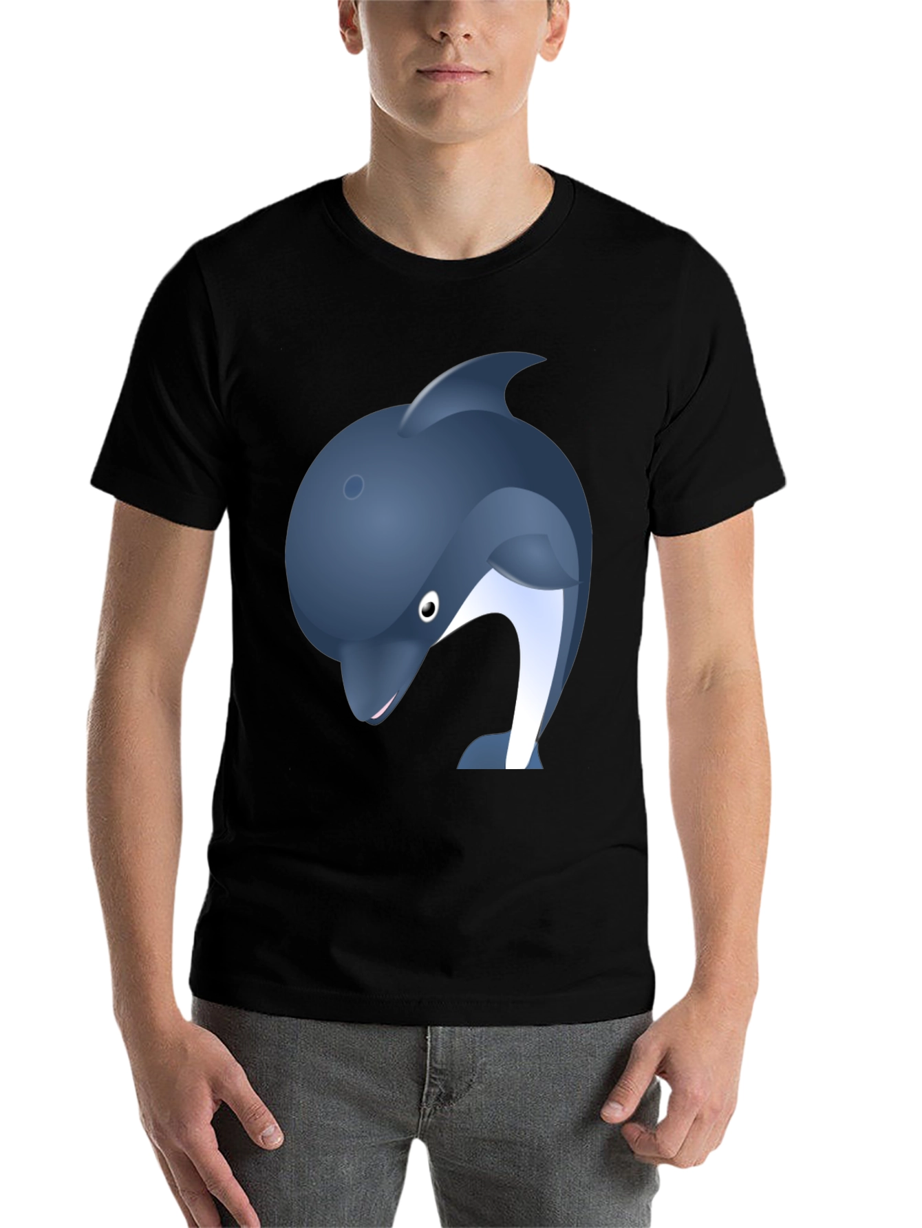 Black Dolphin Graphic Print Black Tee view 7