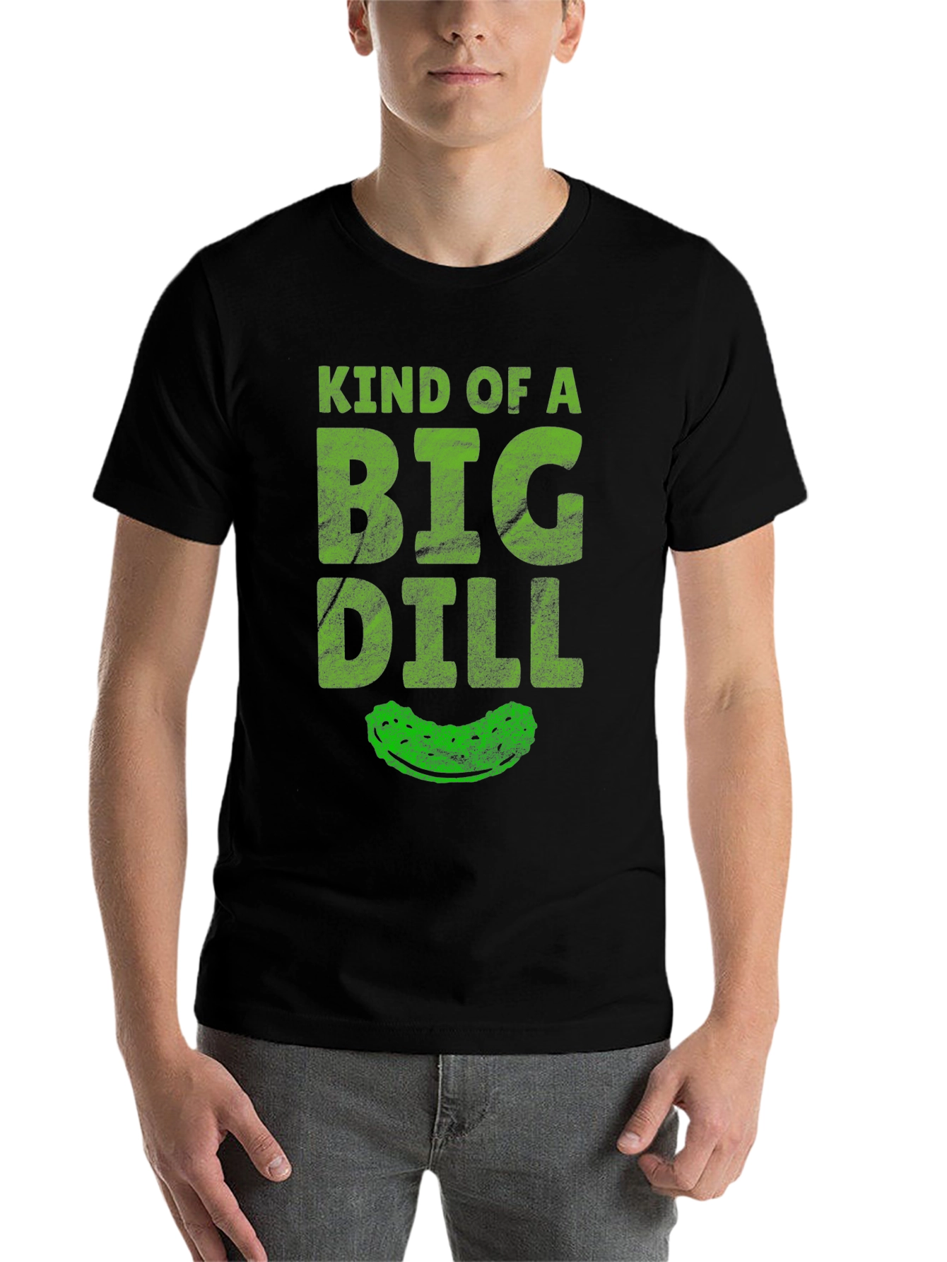 Black Kind of a Big Dill T-Shirt - Funny Pickle Tee view 7