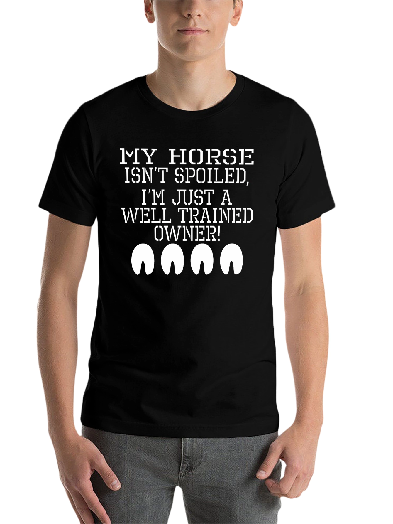 Black Funny Horse Owner T-Shirt - Spoiled Horse Tee view 7