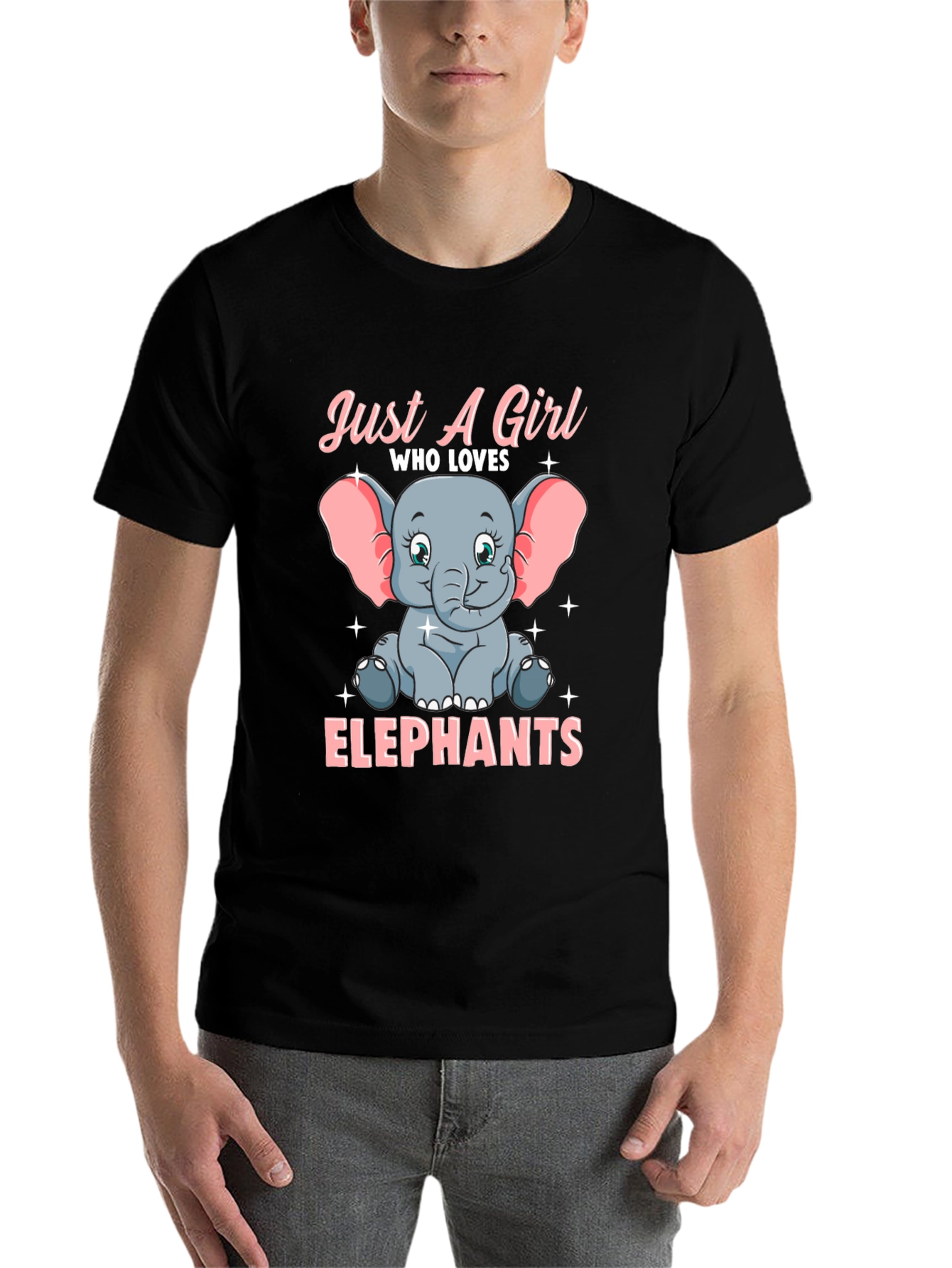Black Girl's Elephant Lover Graphic T-Shirt view 7