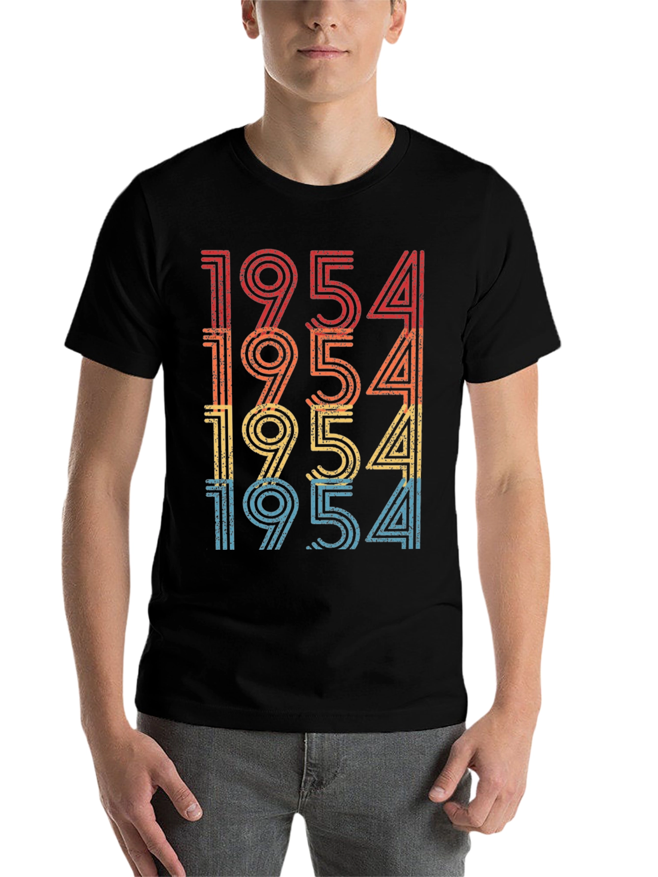 Black Retro 1954 Birthday T-Shirt - Classic Style view 7