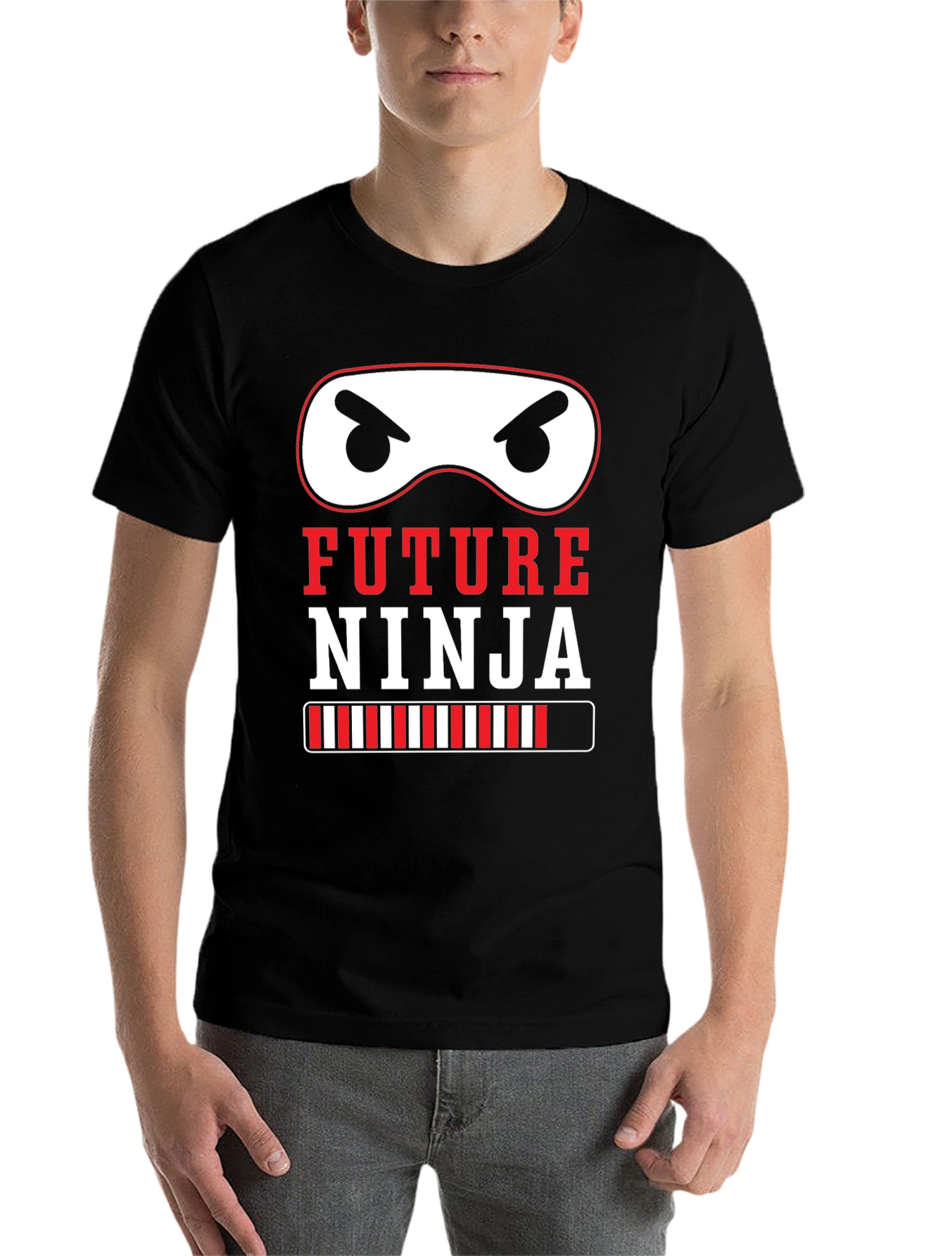 Black Future Ninja Graphic Tee - Cool Kid's Shirt view 7