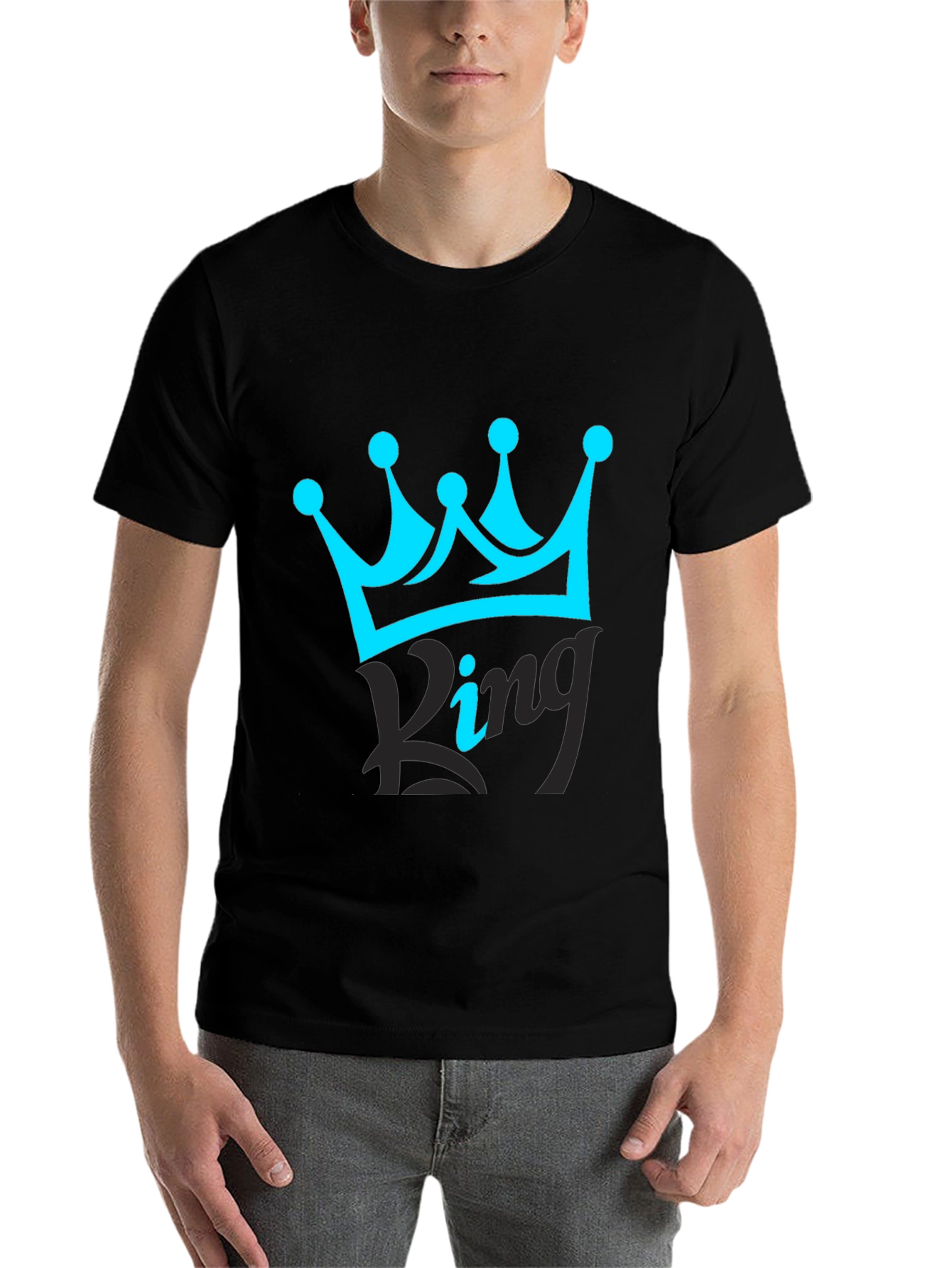 Black King Crown Black T-Shirt - Stylish Graphic Tee view 7