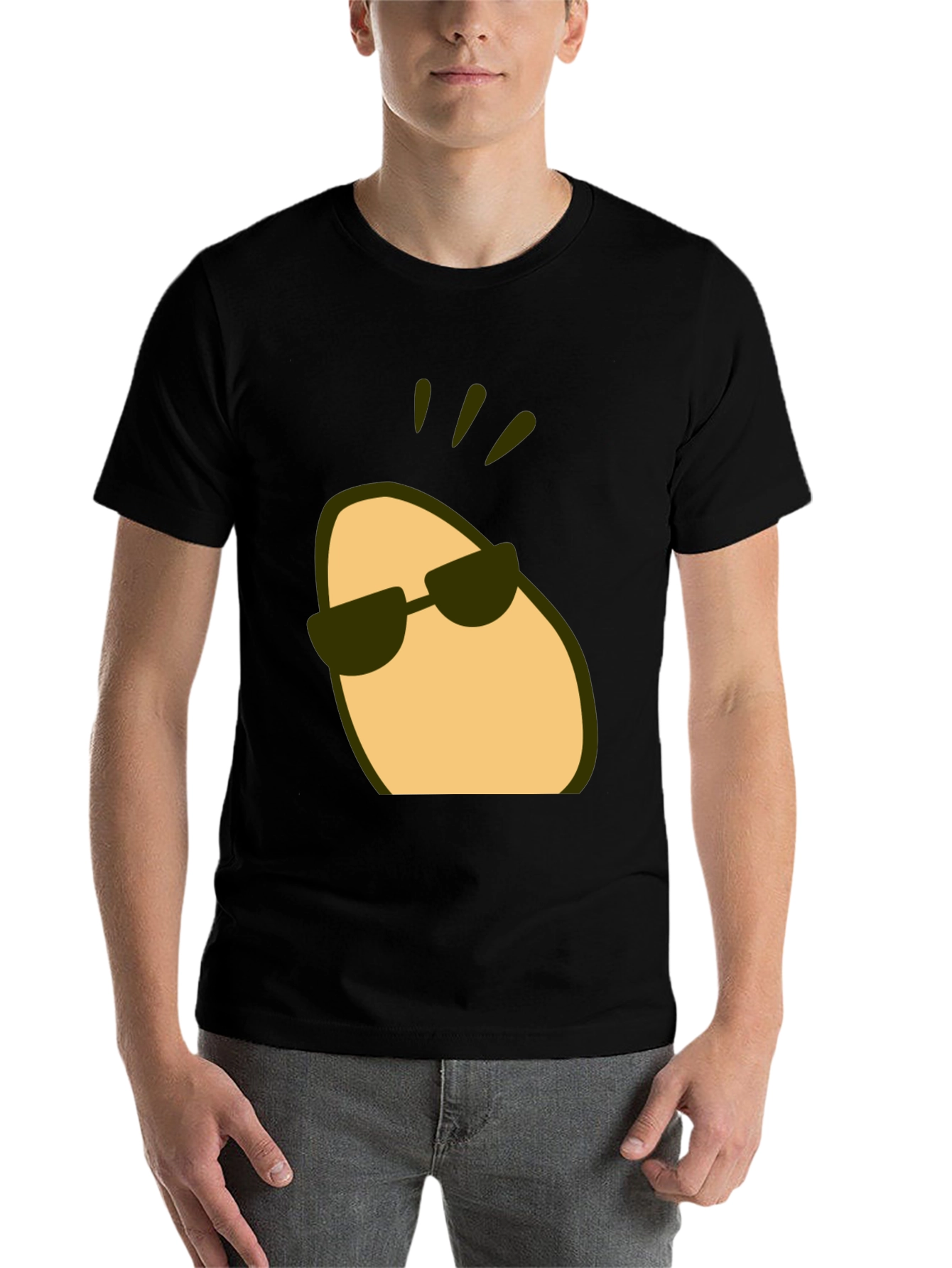 Black Cool Potato Tee - Funny Cartoon Graphic T-Shirt view 7