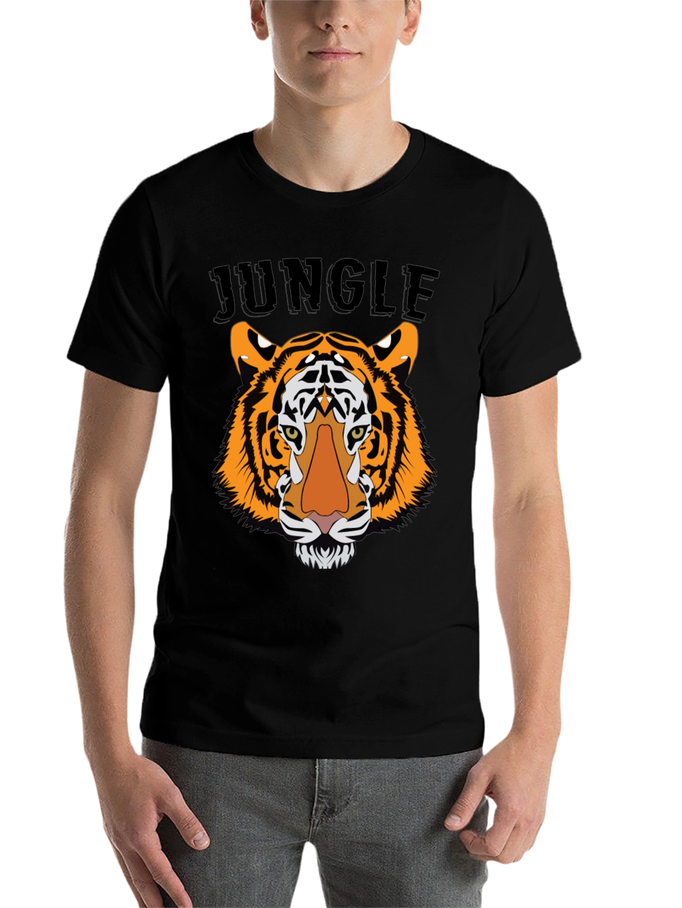 Black Jungle Tiger Graphic Tee - Bold Statement Shirt view 7