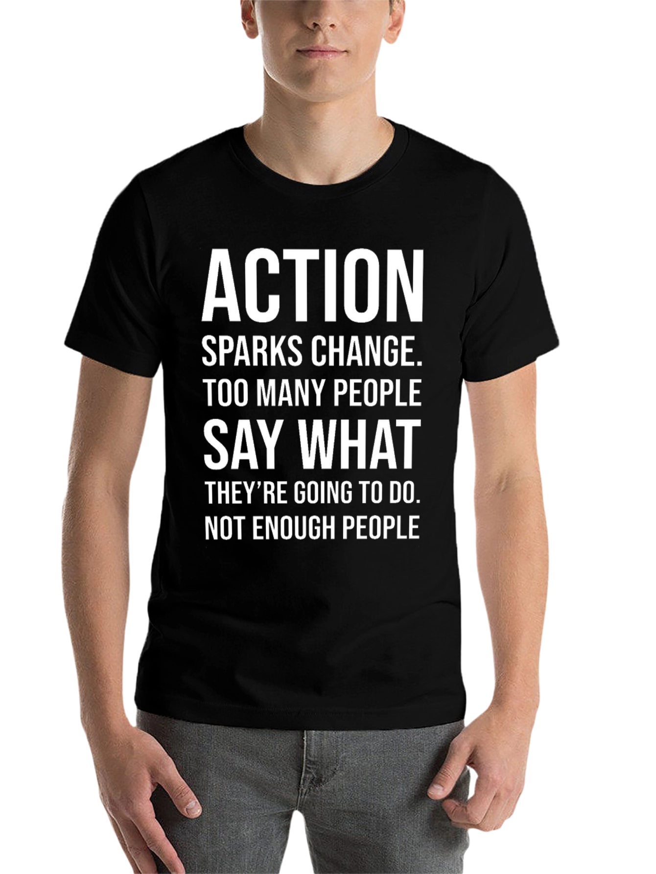 Black Action Sparks Change Graphic T-Shirt view 7