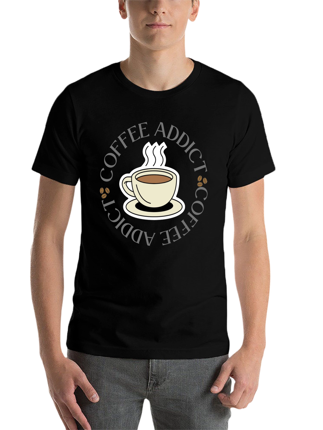 Black Coffee Addict Black T-Shirt view 7