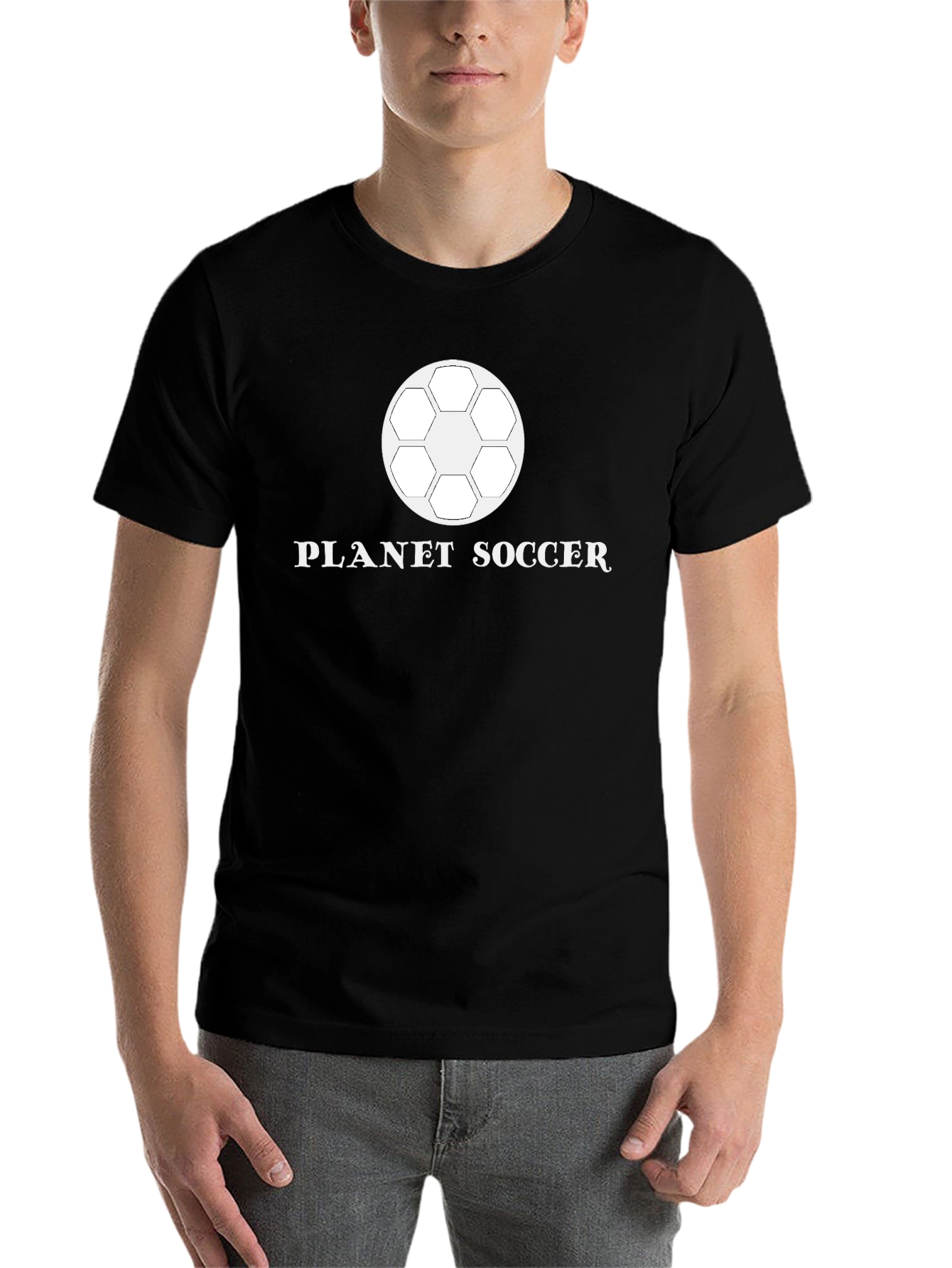 Black Planet Soccer Graphic T-Shirt - Black Cotton Tee view 7