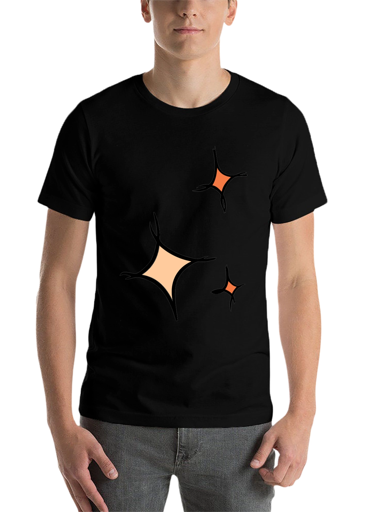Black Sparkle Graphic Tee - Black Cotton Blend Casual view 7