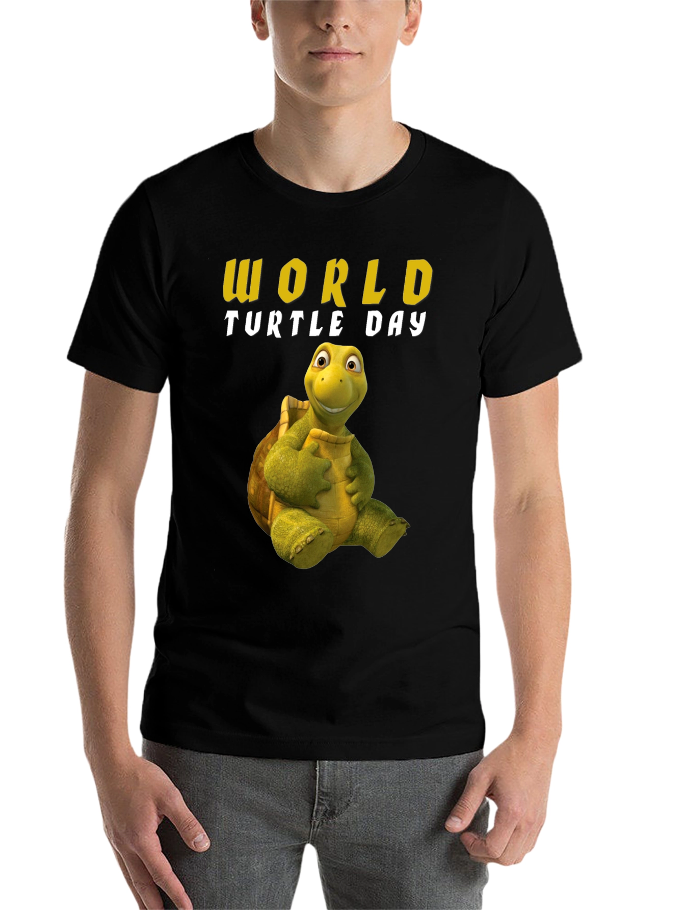Black World Turtle Day T-Shirt view 7