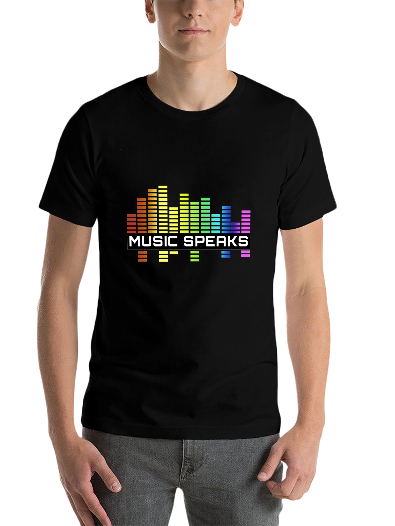 Black Music Speaks Graphic Black T-Shirt view 7