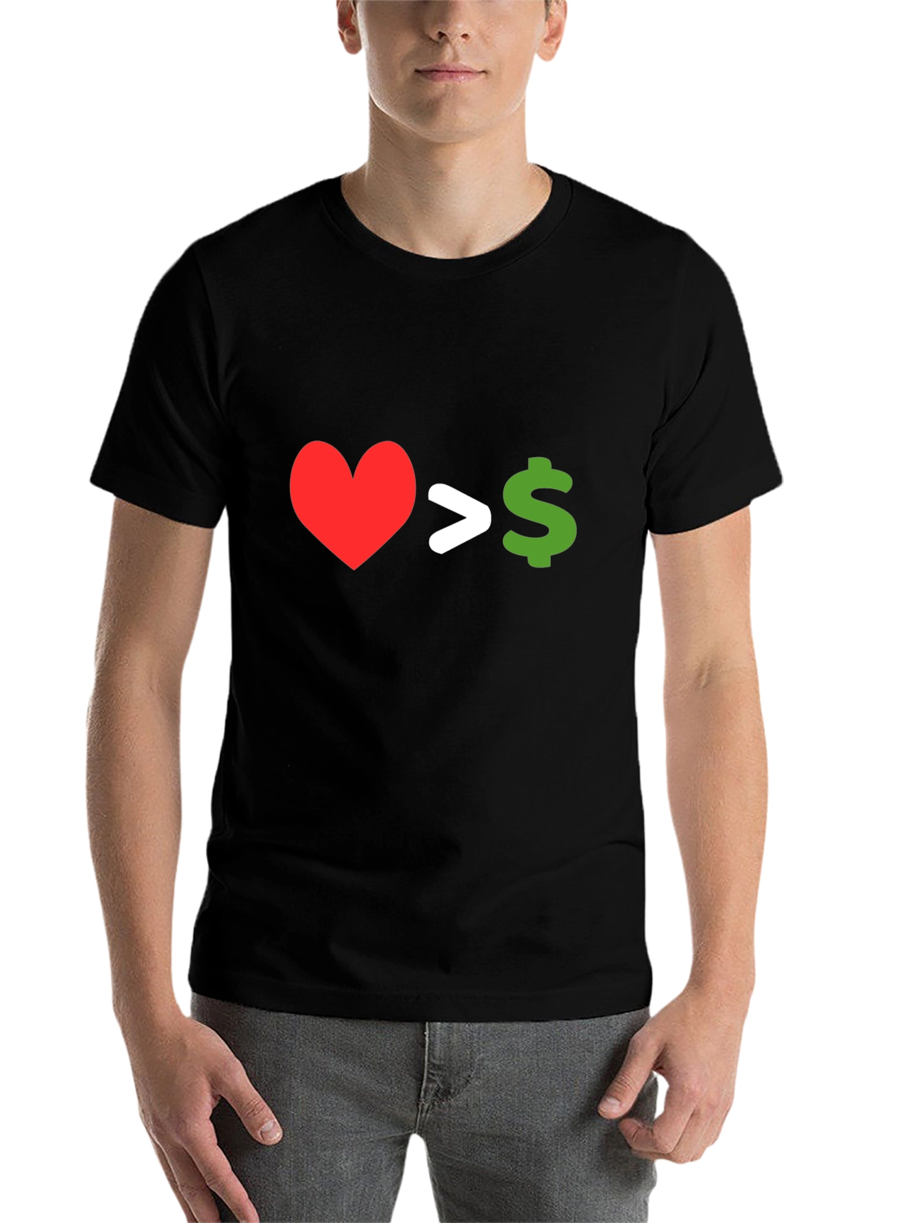 Black Love Over Money Graphic T-Shirt view 7