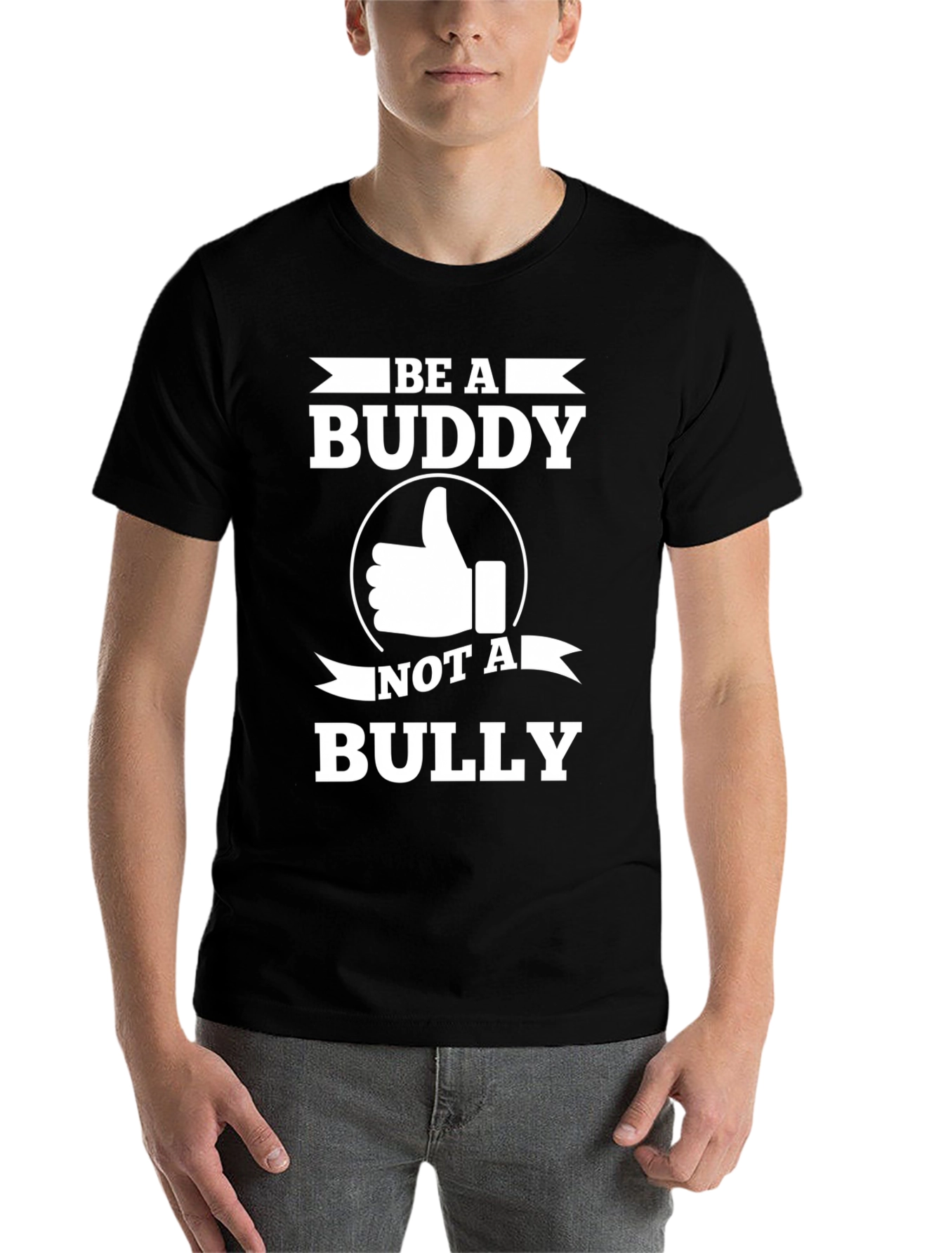 Black Be A Buddy T-Shirt - Anti Bullying Tee view 7