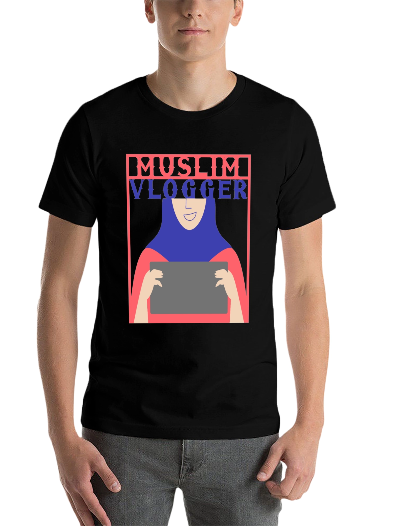 Black Muslim Vlogger Graphic T-Shirt - Unisex view 7