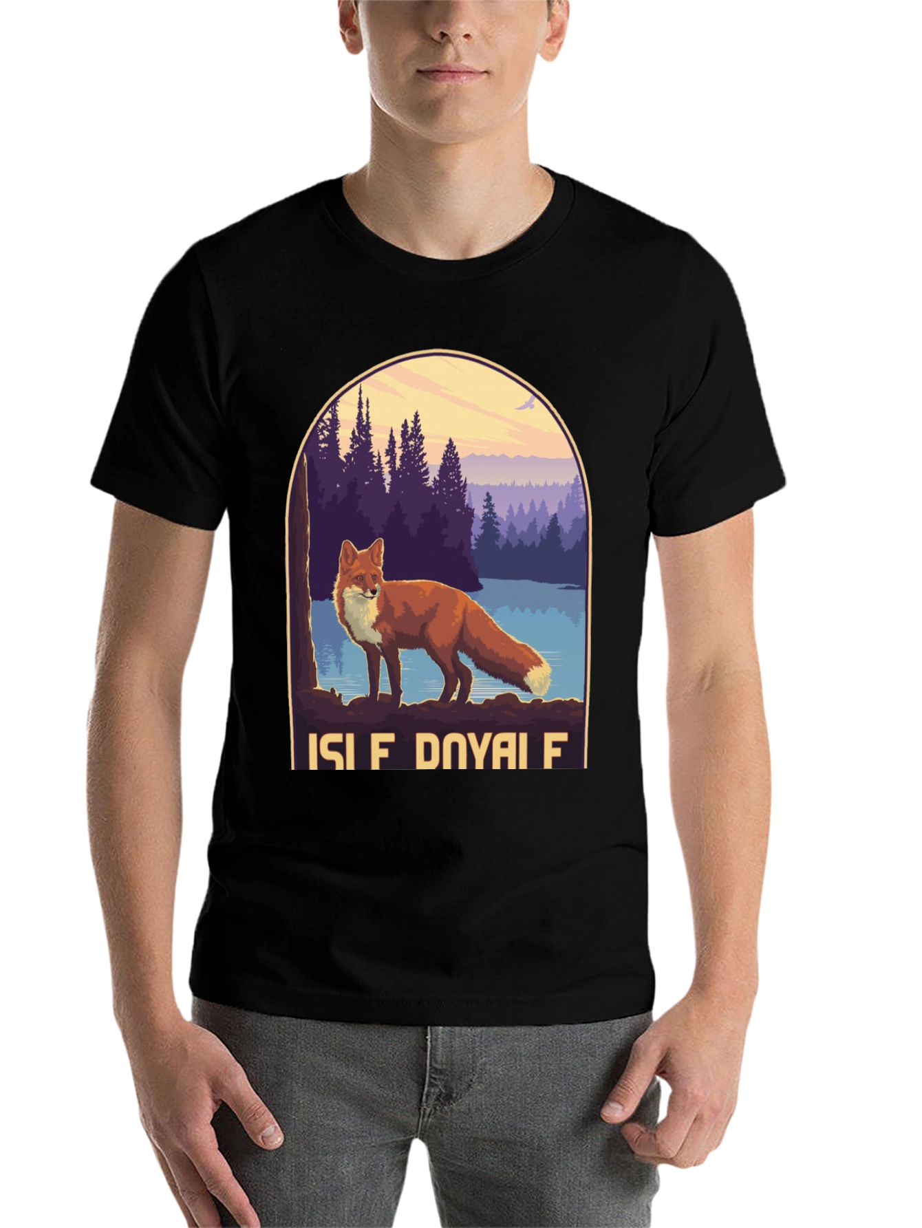 Black Isle Royale Fox Graphic T-Shirt view 7