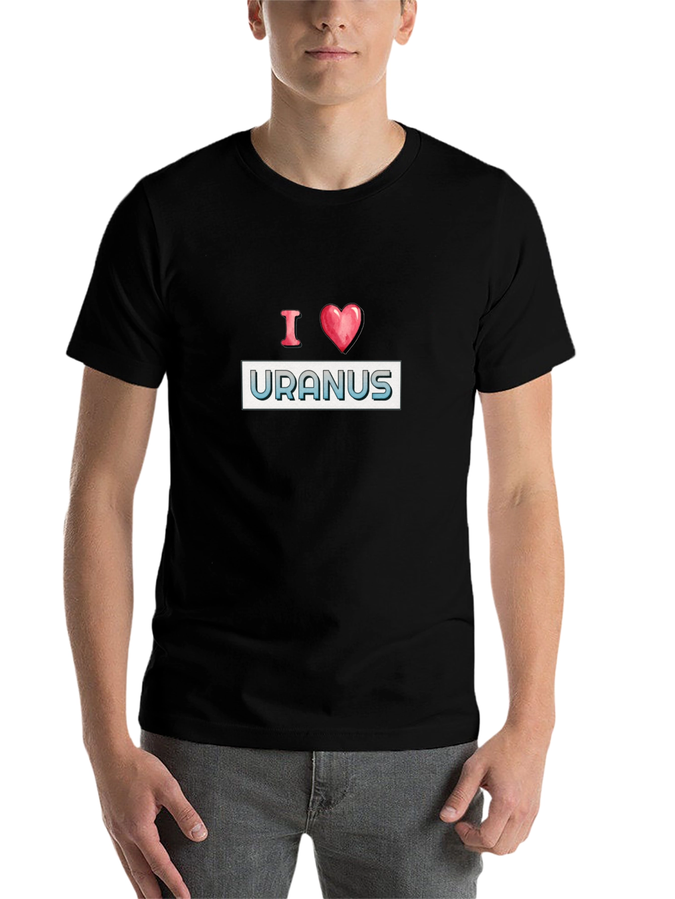 Black I Heart Uranus Black T-Shirt - Space Lover Tee view 7