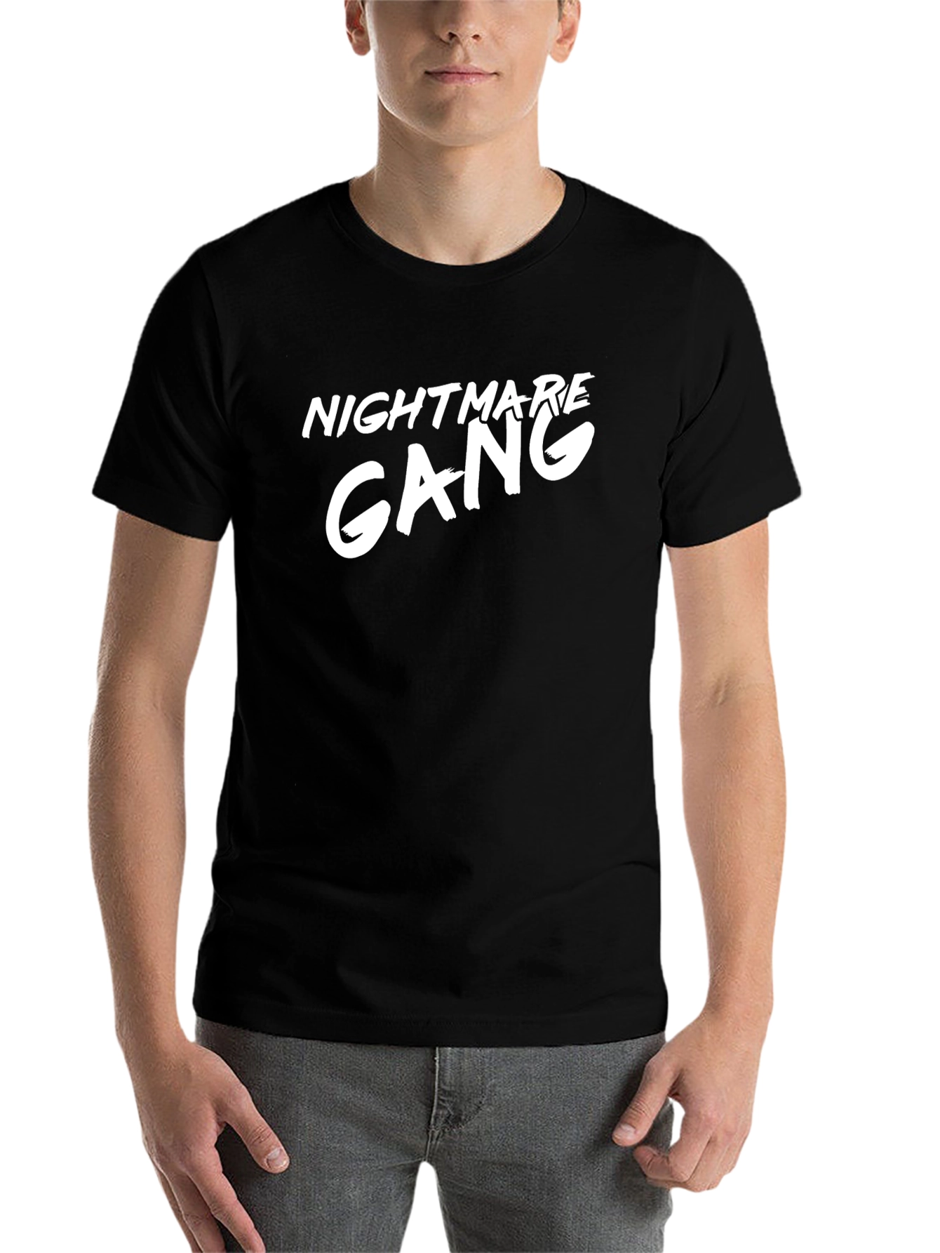 Black Nightmare Gang Graphic Tee - Black Cotton T-Shirt view 7
