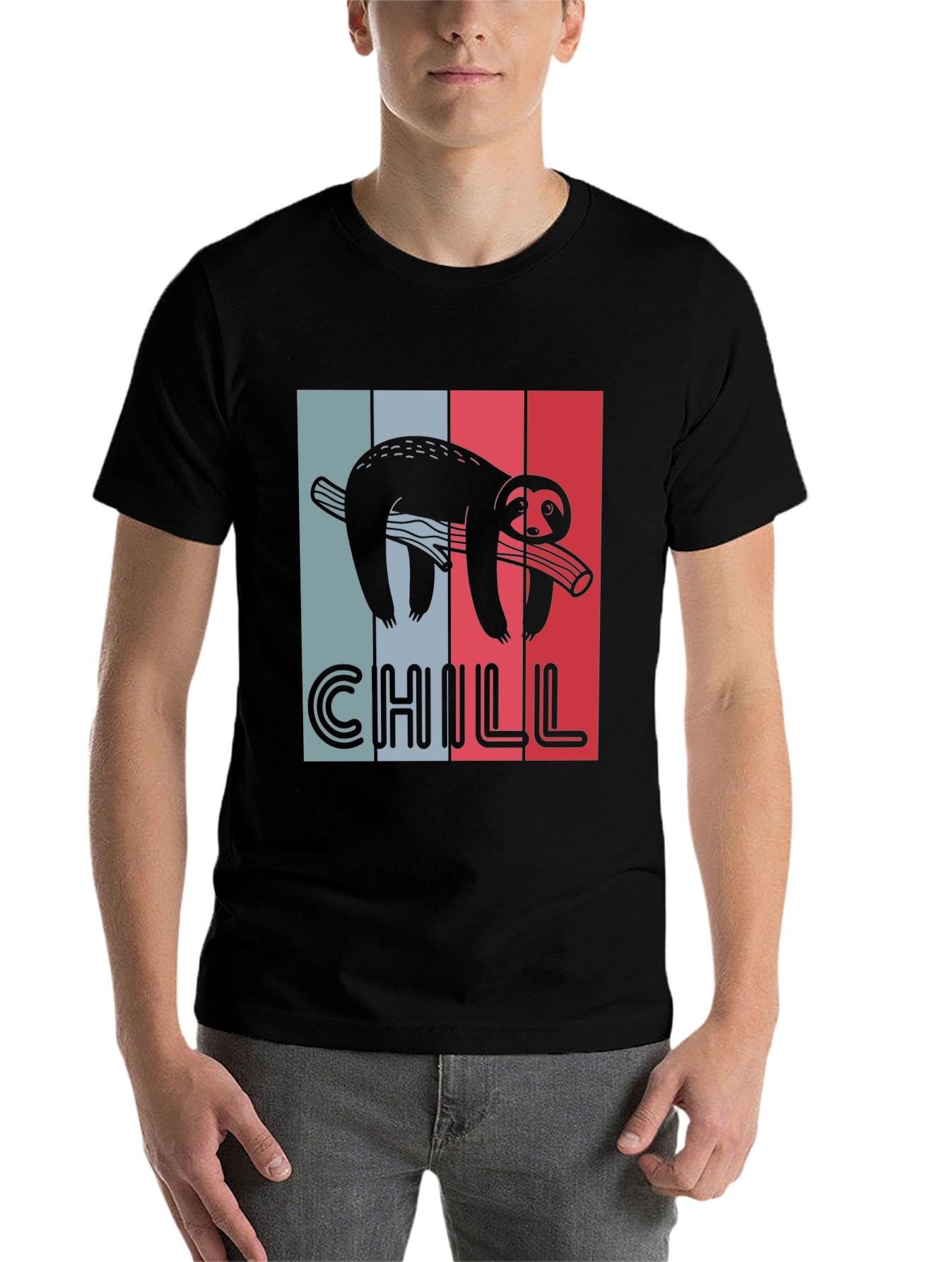 Black Chill Sloth Graphic Tee view 7