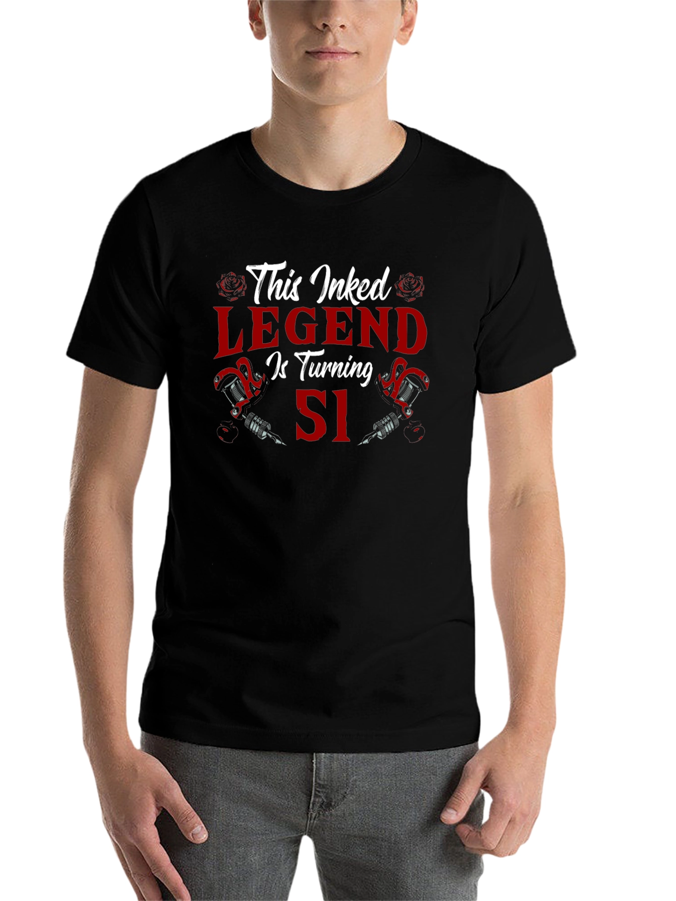 Black Inked Legend 51st Birthday T-Shirt view 7
