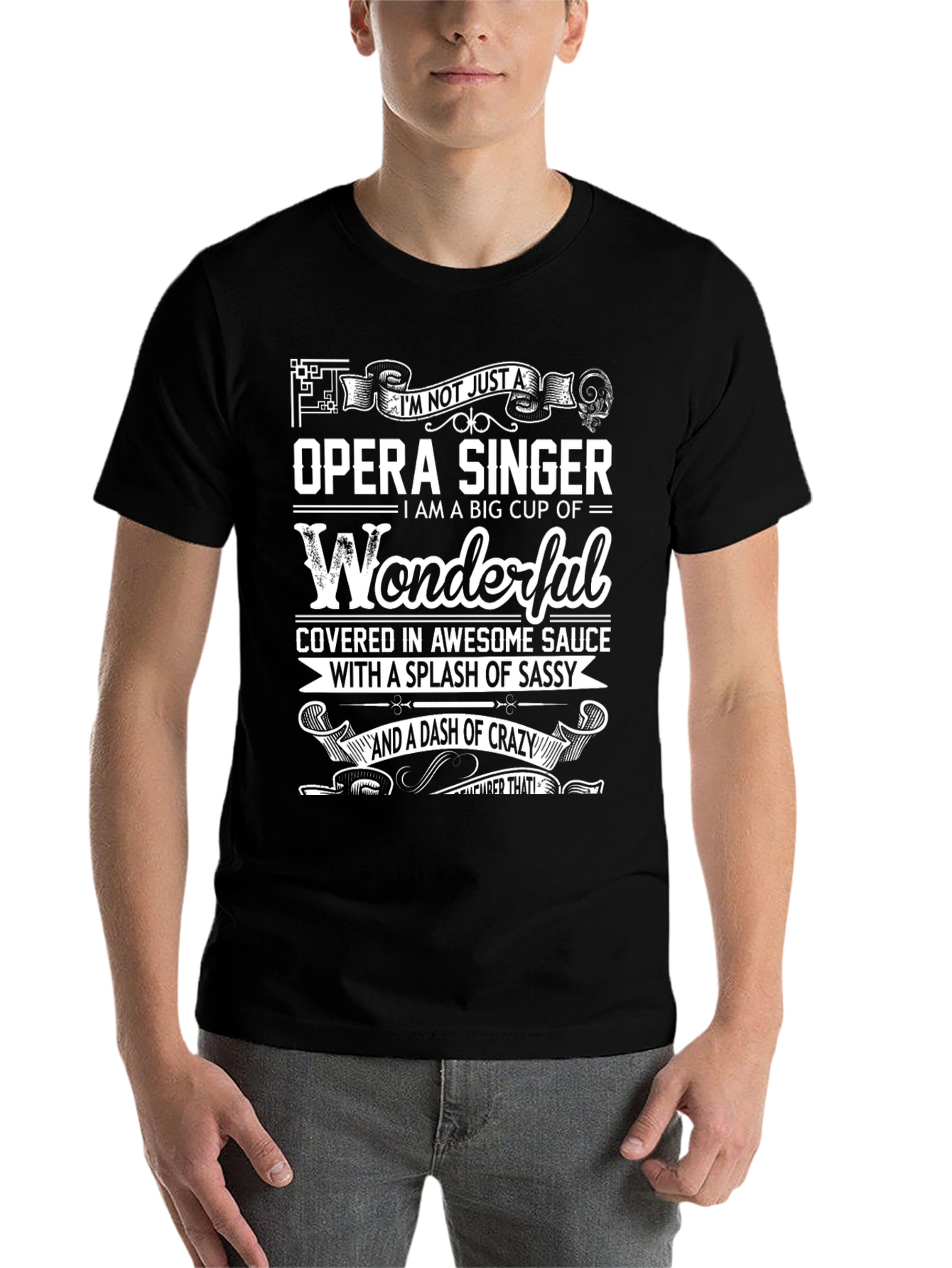 Black Opera Singer Novelty Graphic Tee view 7
