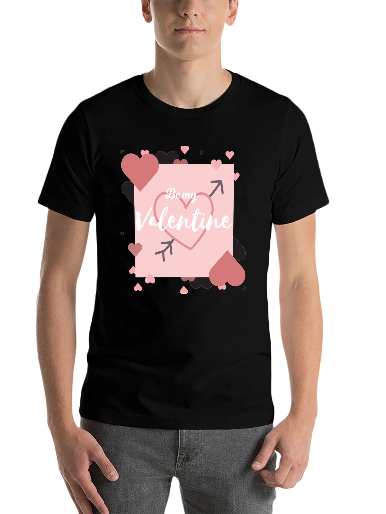 Black Be My Valentine Black Graphic Tee view 7