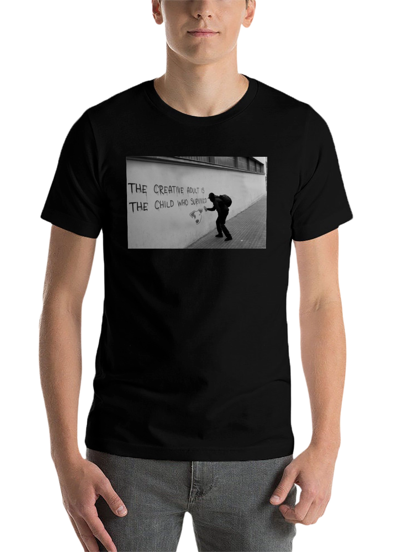 Black Creative Adult T-Shirt view 7