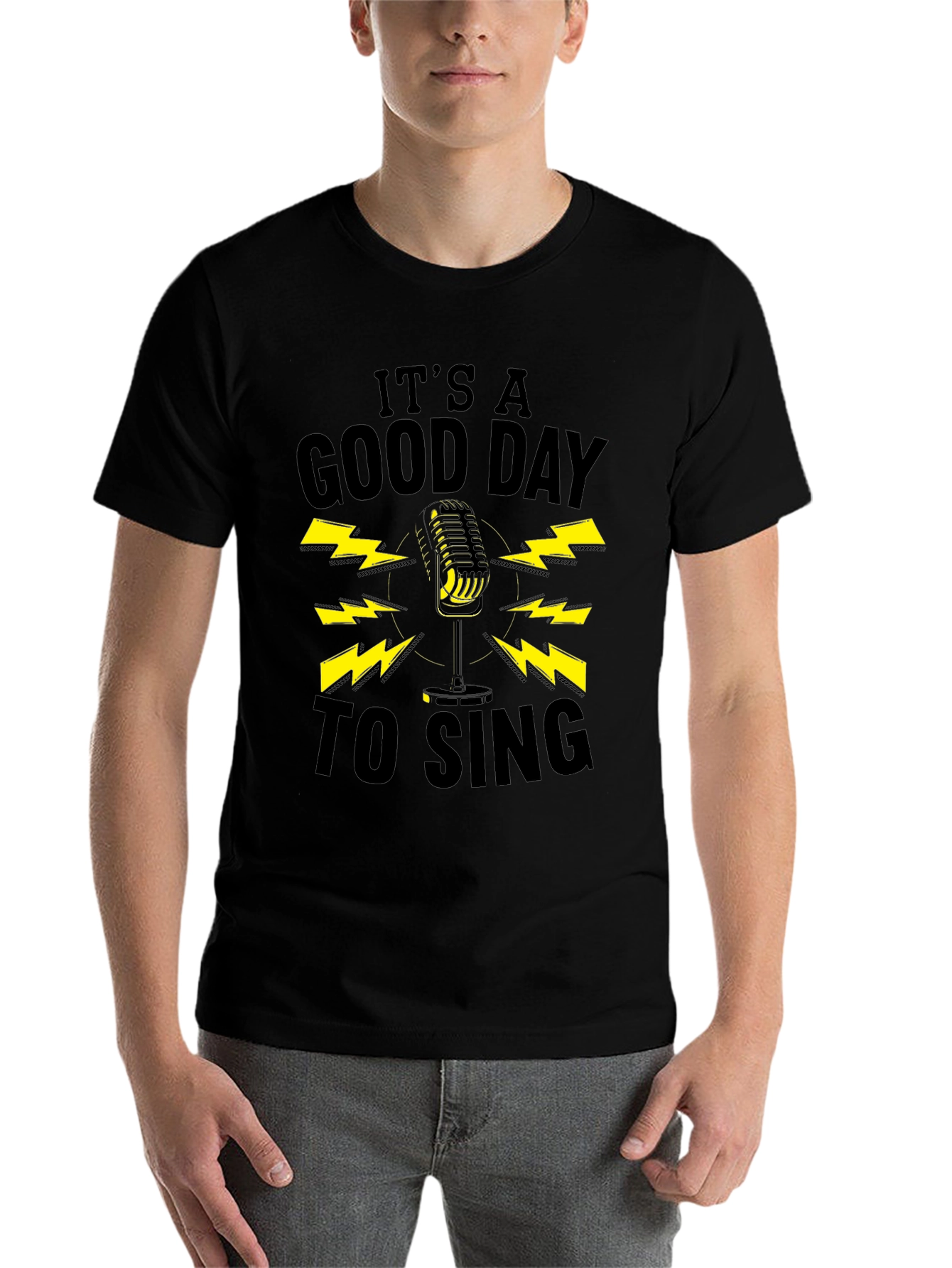 Black It's A Good Day To Sing Black Graphic Tee view 7