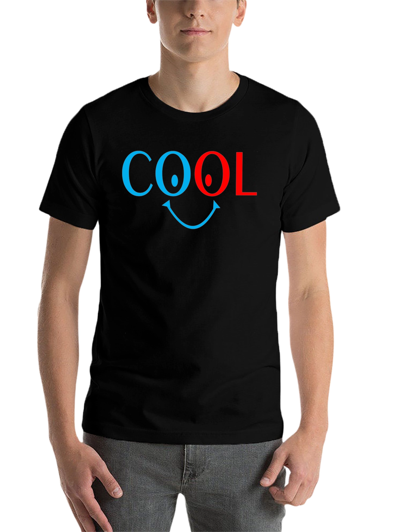 Black Cool Smiley Face Graphic Tee - Unisex view 7