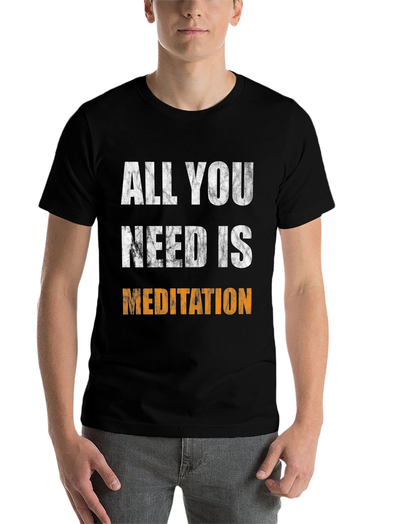Black All You Need Is Meditation Graphic Tee view 7