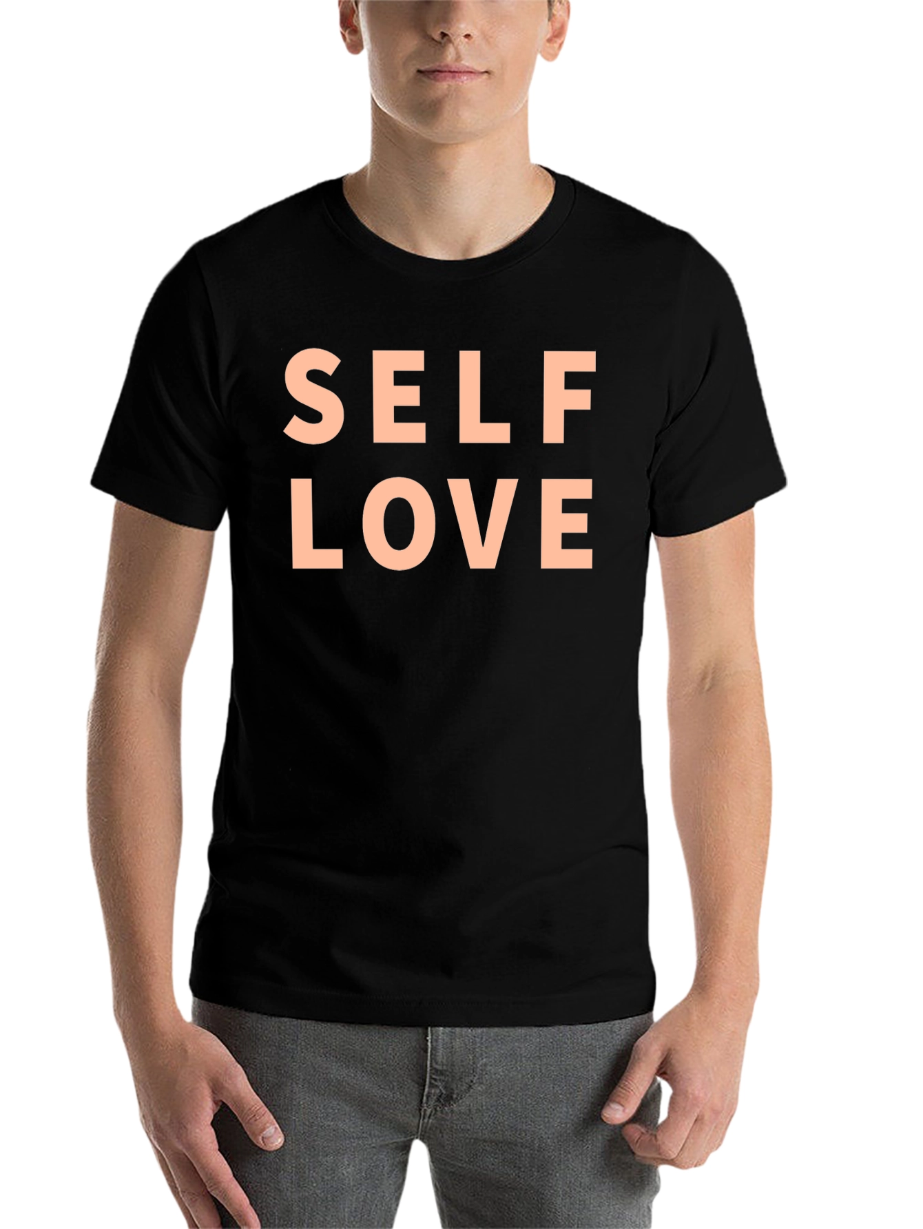 Black Self Love Graphic Tee - Black Cotton T-Shirt view 7