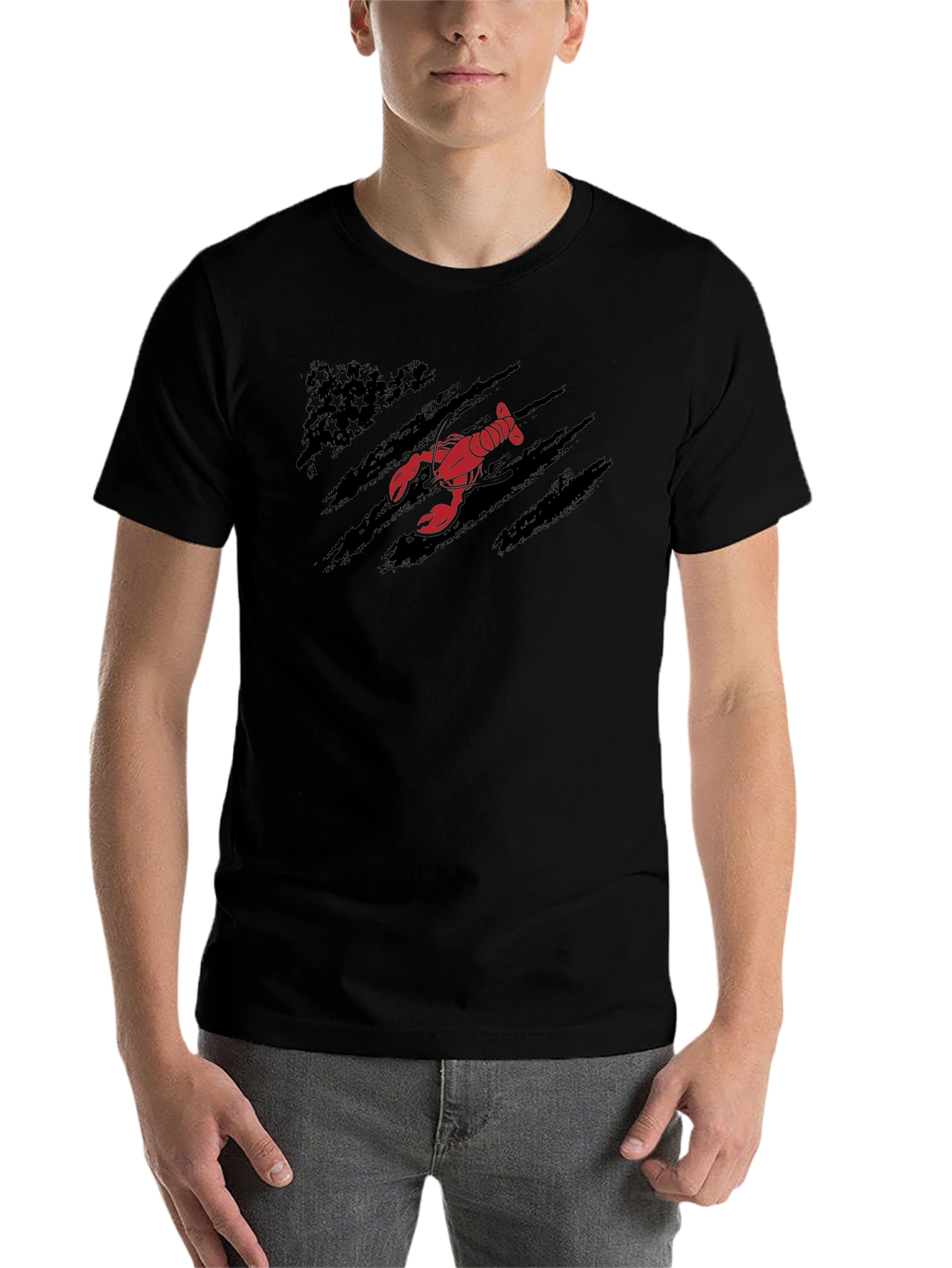 Black Lobster American Flag T-Shirt view 7