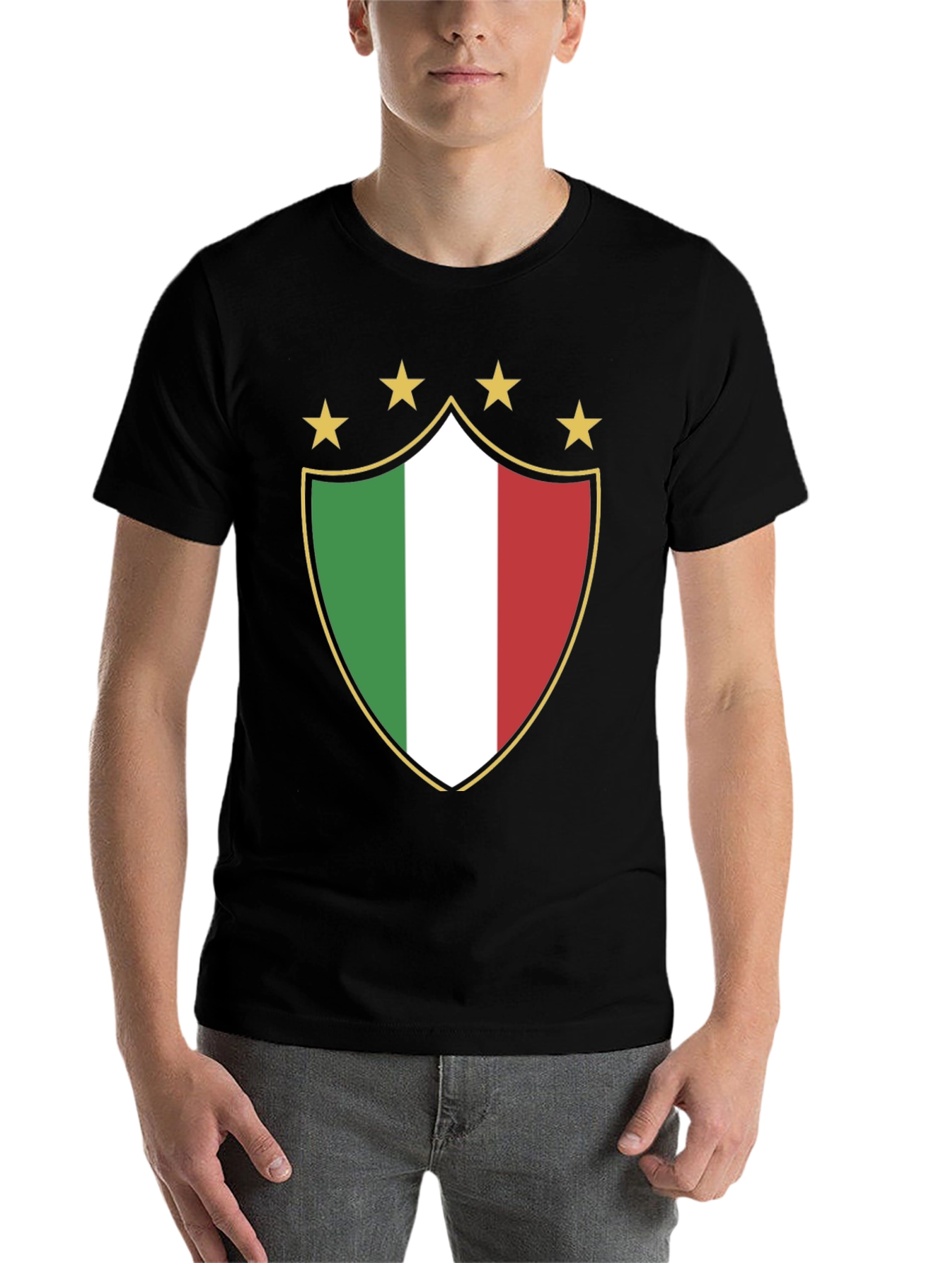 Black Italy Shield Star Graphic Tee view 7
