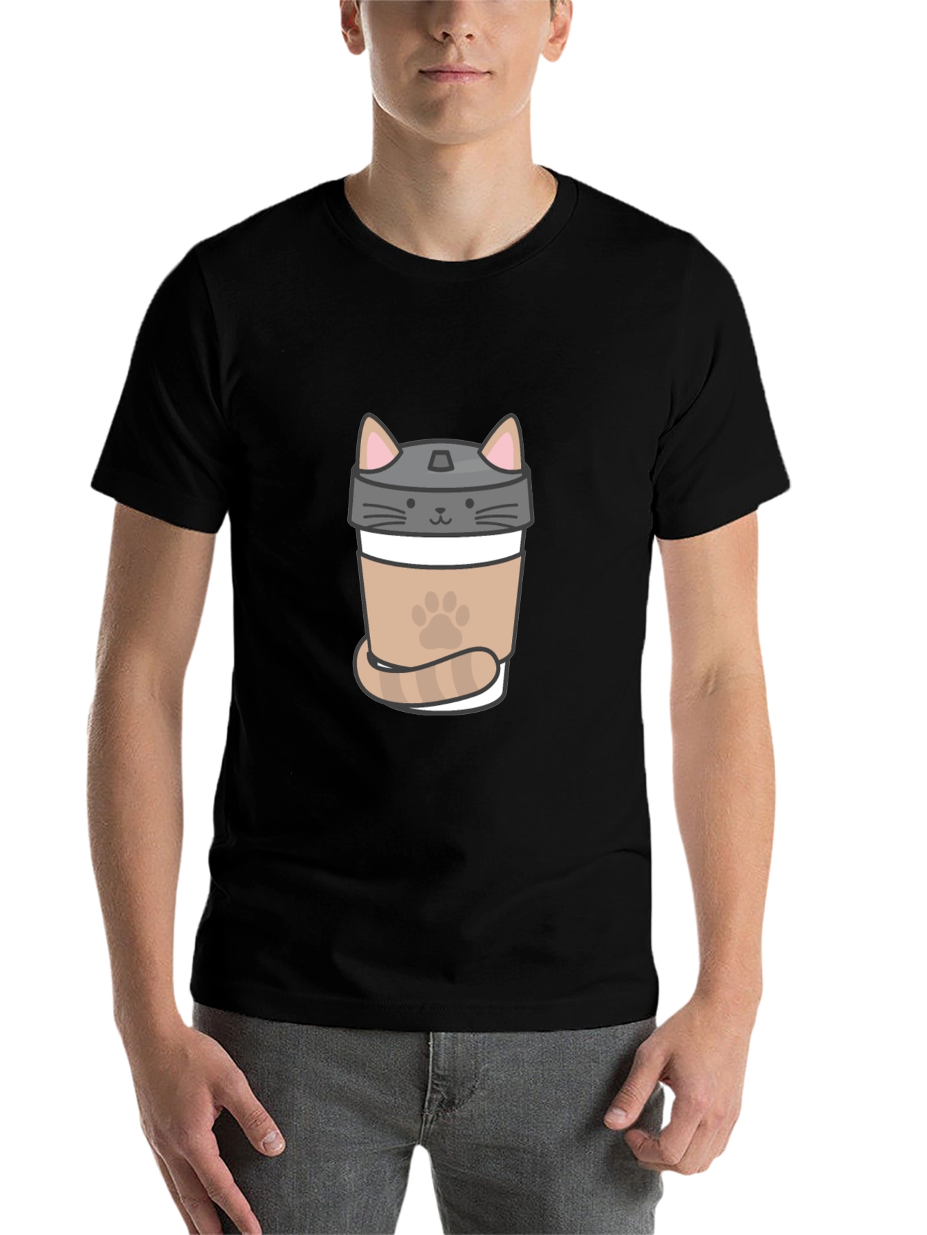 Black Cat Coffee T-Shirt - Cute Coffee Lover Tee view 7