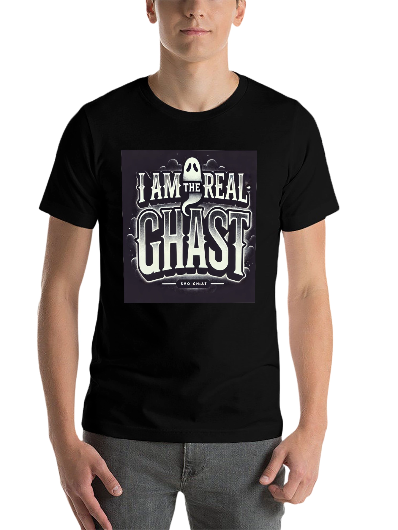 Black I AM The Real Ghast Graphic Tee, Halloween view 7