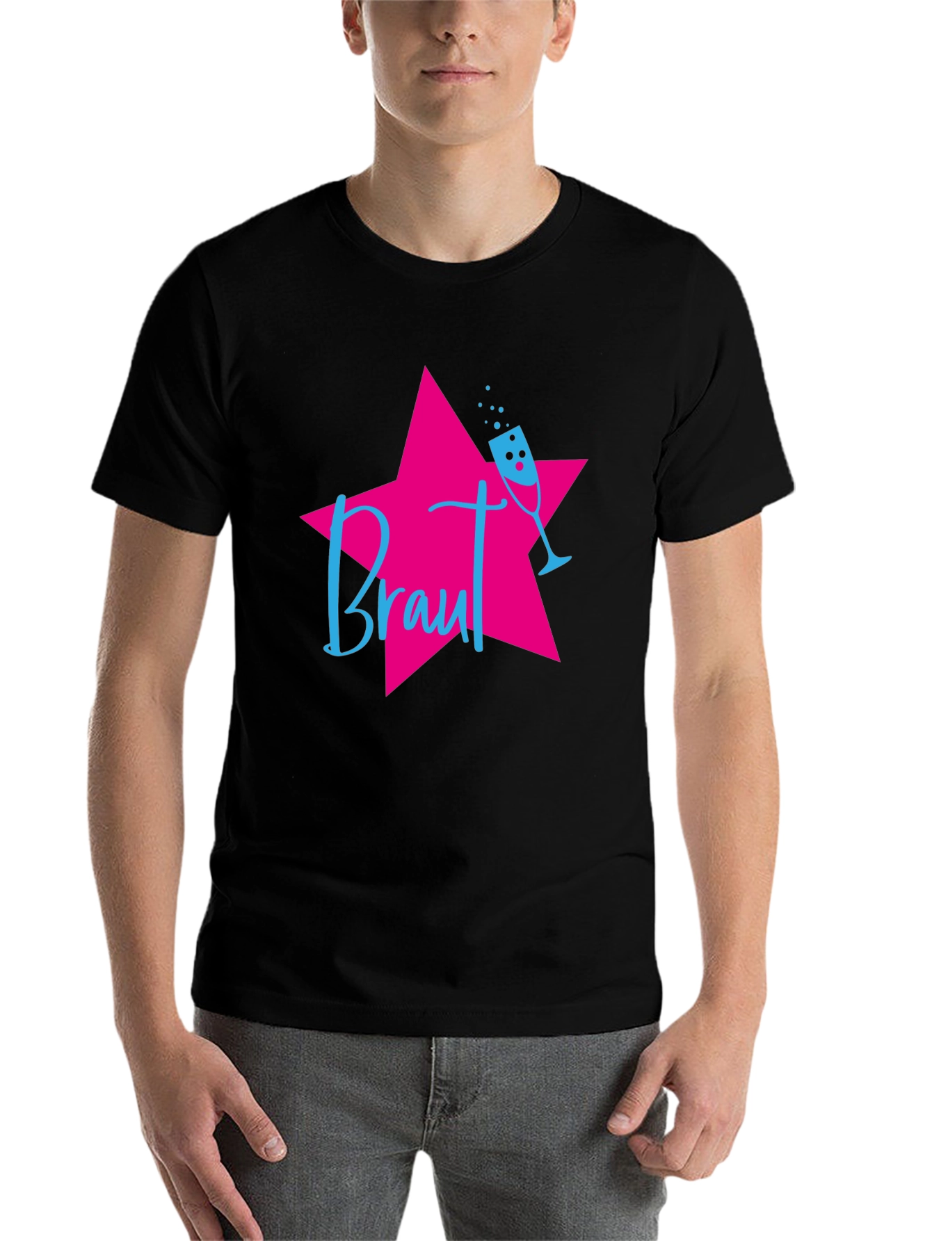 Black Bridesmaid Star T-Shirt - Wedding Party Apparel view 7
