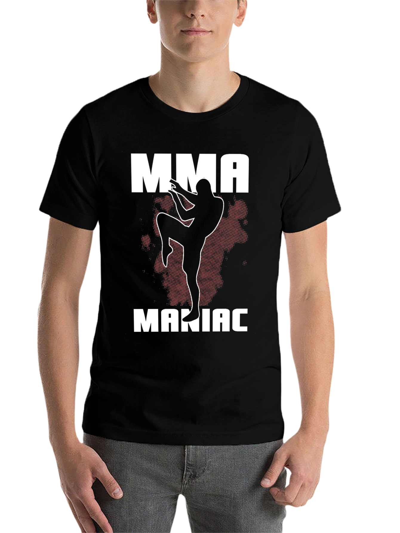 Black MMA Maniac Black T-Shirt Martial Arts Graphic Tee view 7