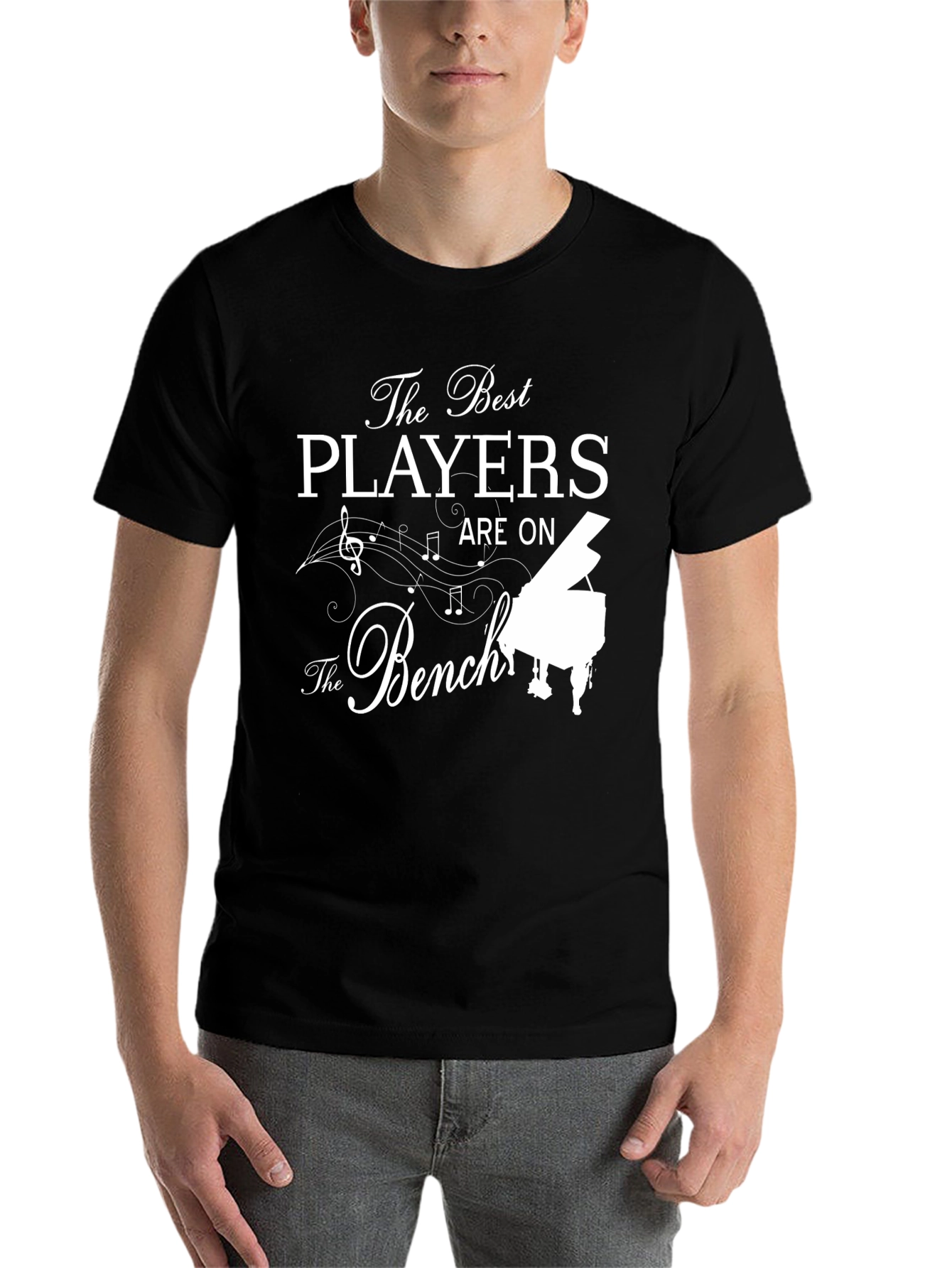 Black The Best Players Are on The Bench Piano T-Shirt view 7