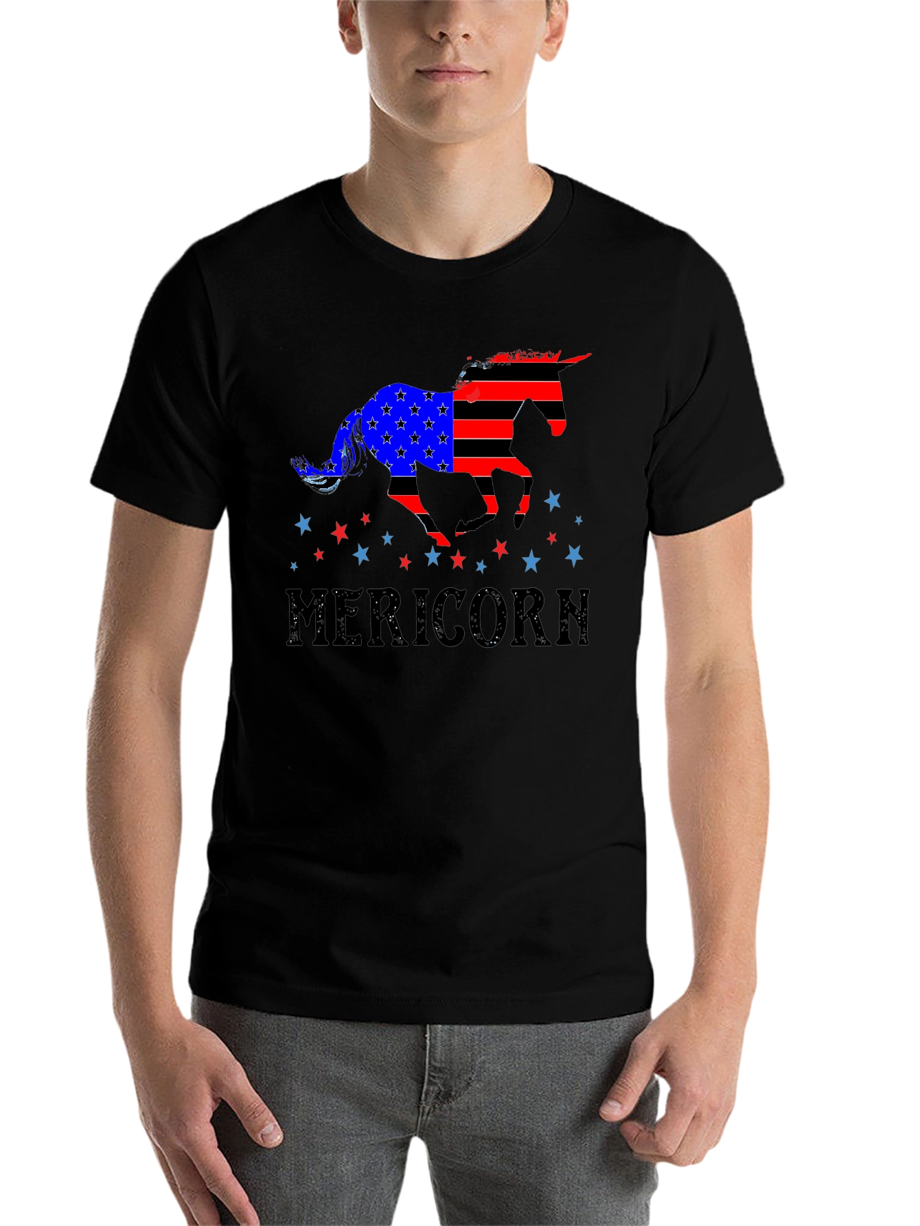 Black Patriotic Mericorn T-Shirt view 7