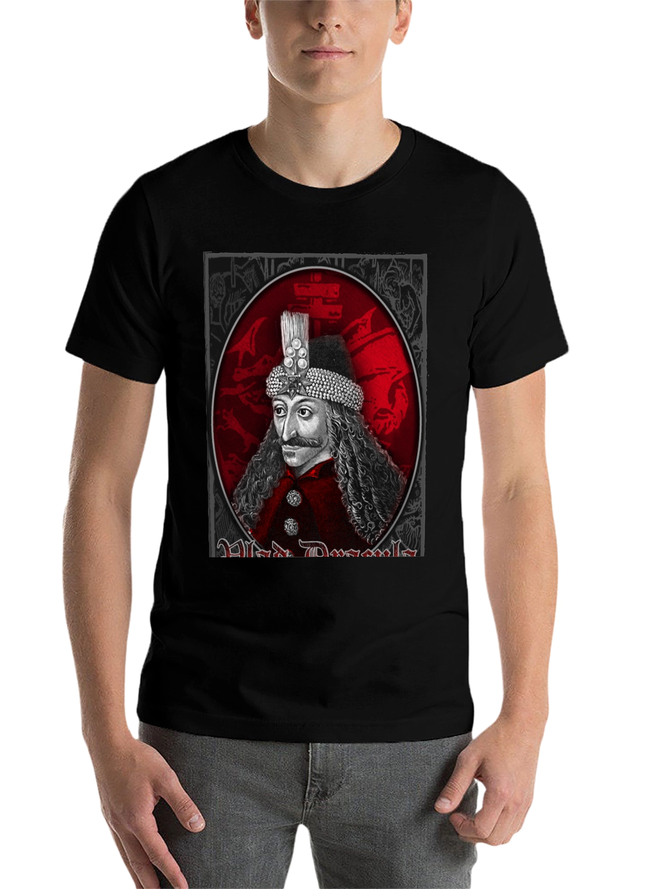 Black Vlad Dracula Graphic Tee - Gothic Style view 7