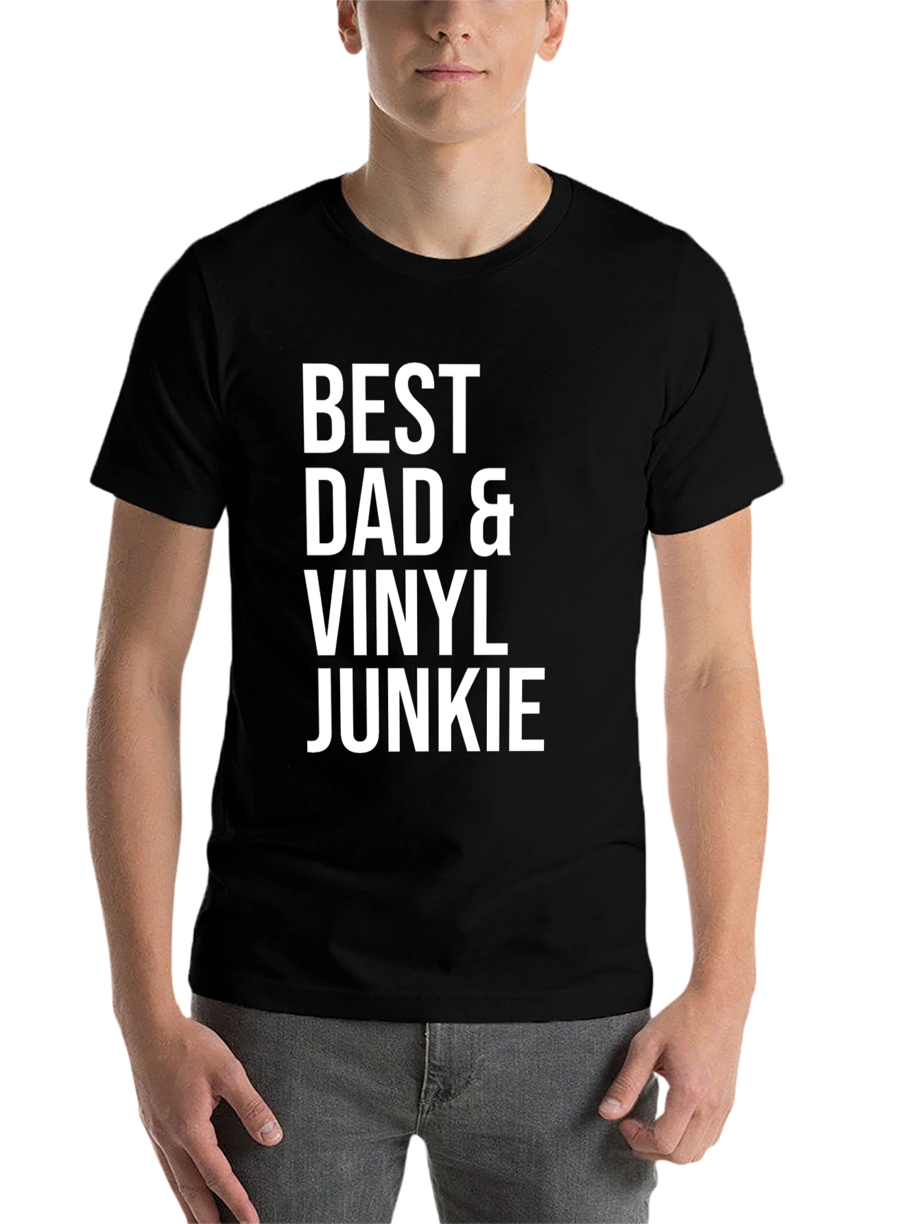 Black Best Dad & Vinyl Junkie Black T-Shirt view 7